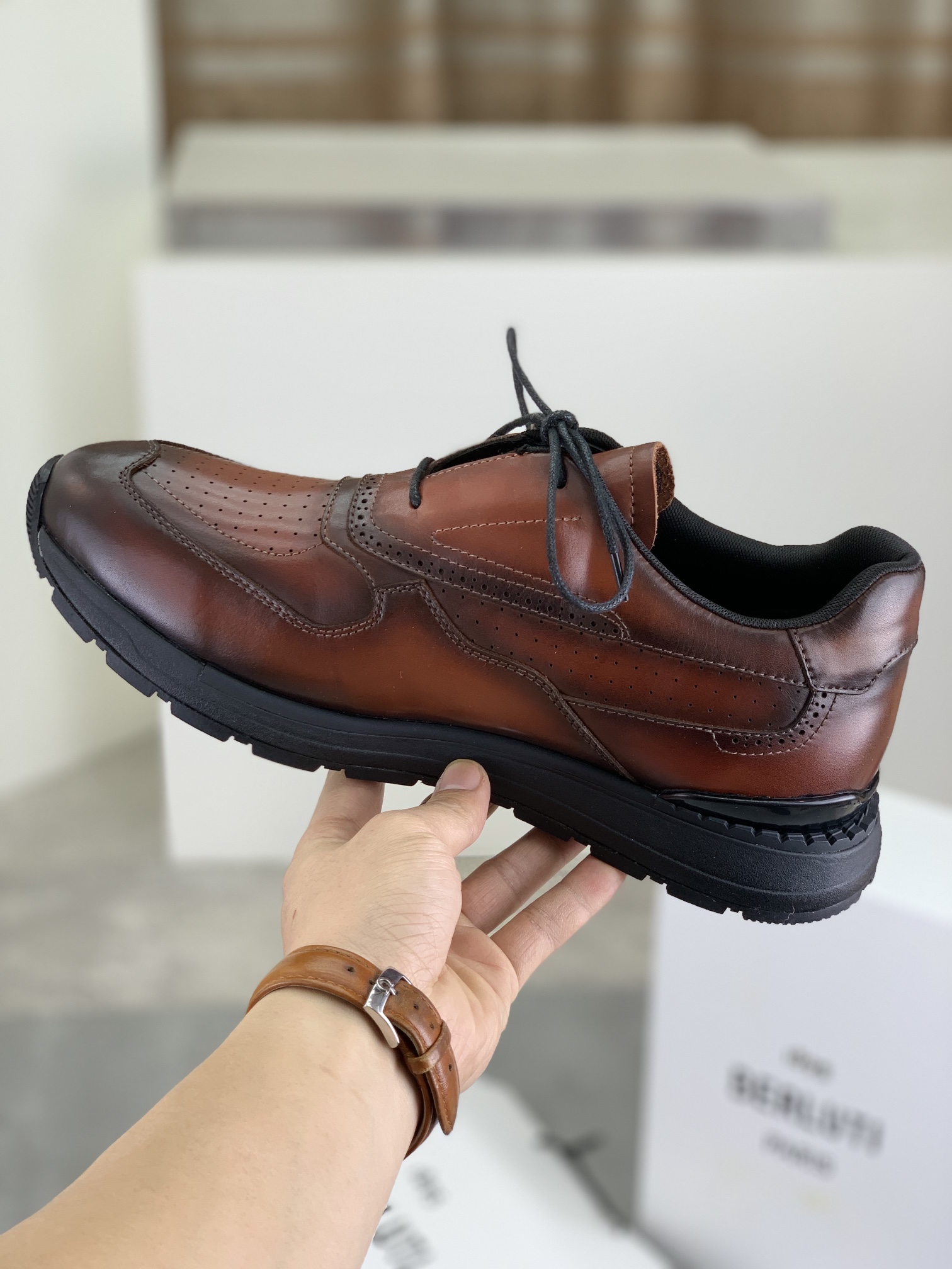 Precio de fábrica P460 versión superior Berluti Bruti zapatos deportivos casuales de los hombres de 