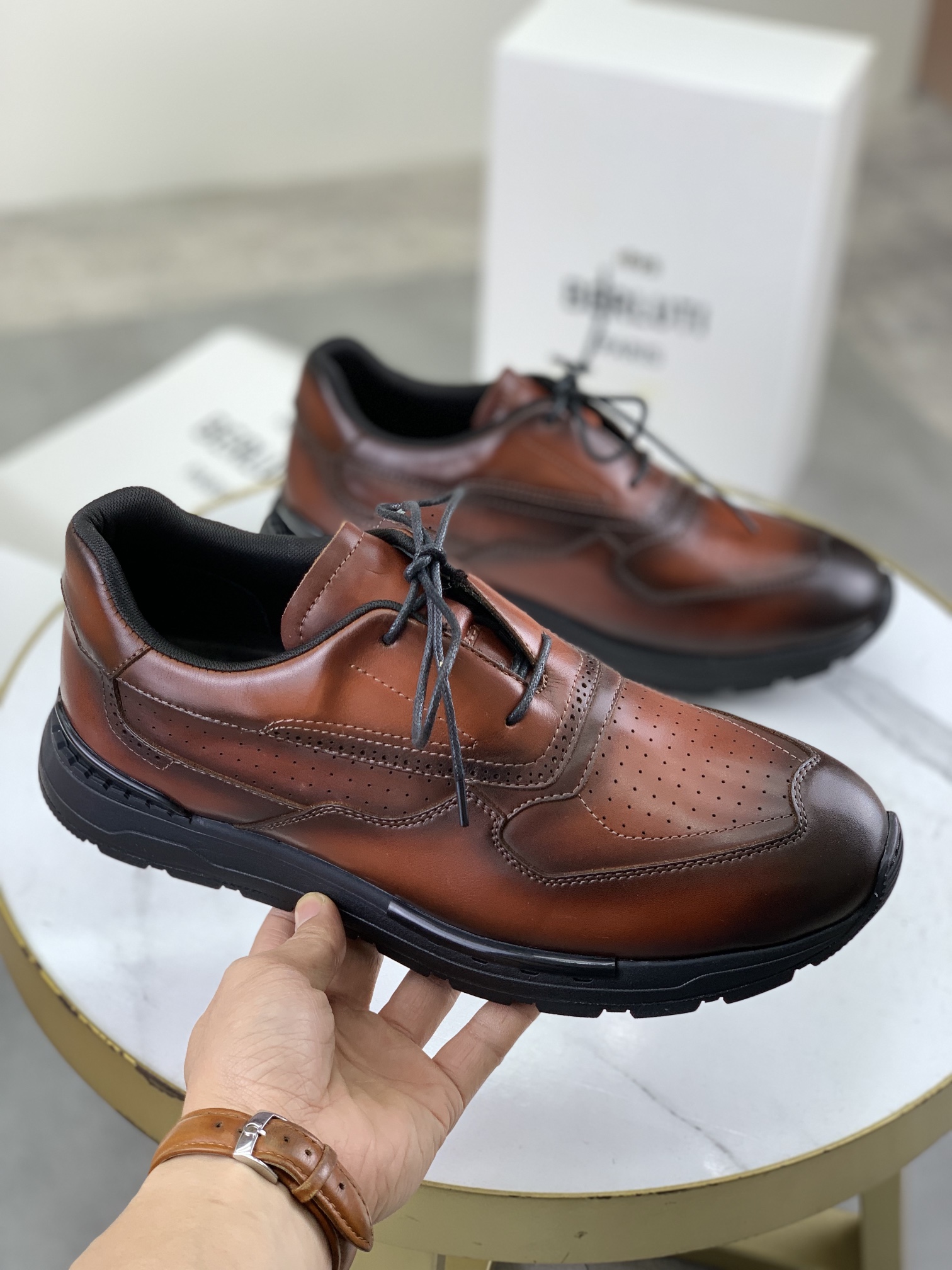 Precio de fábrica P460 versión superior Berluti Bruti zapatos deportivos casuales de los hombres de 