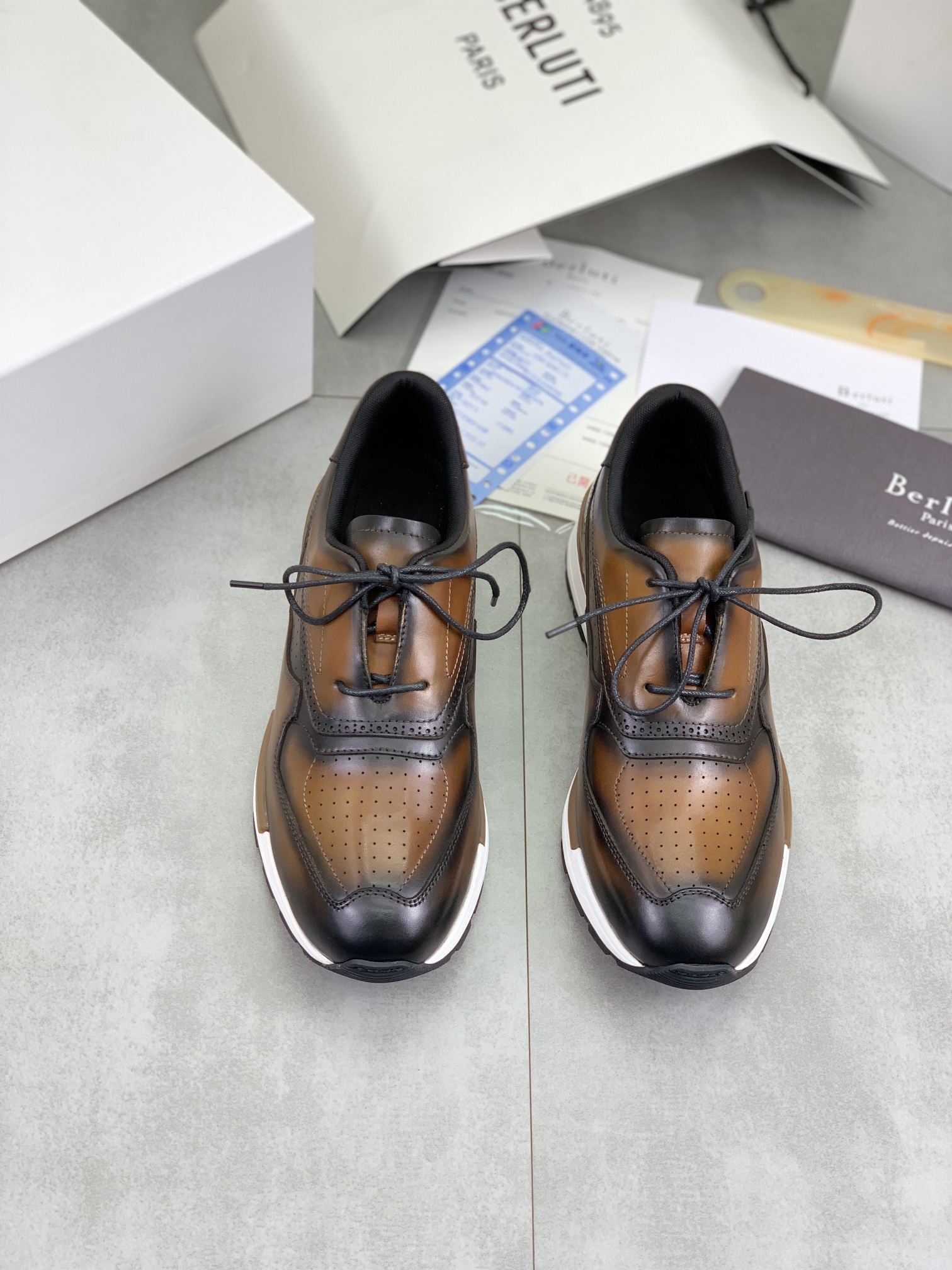 Precio de fábrica P420 versión superior Berluti Bruti zapatos de los hombres deportivos y casuales d