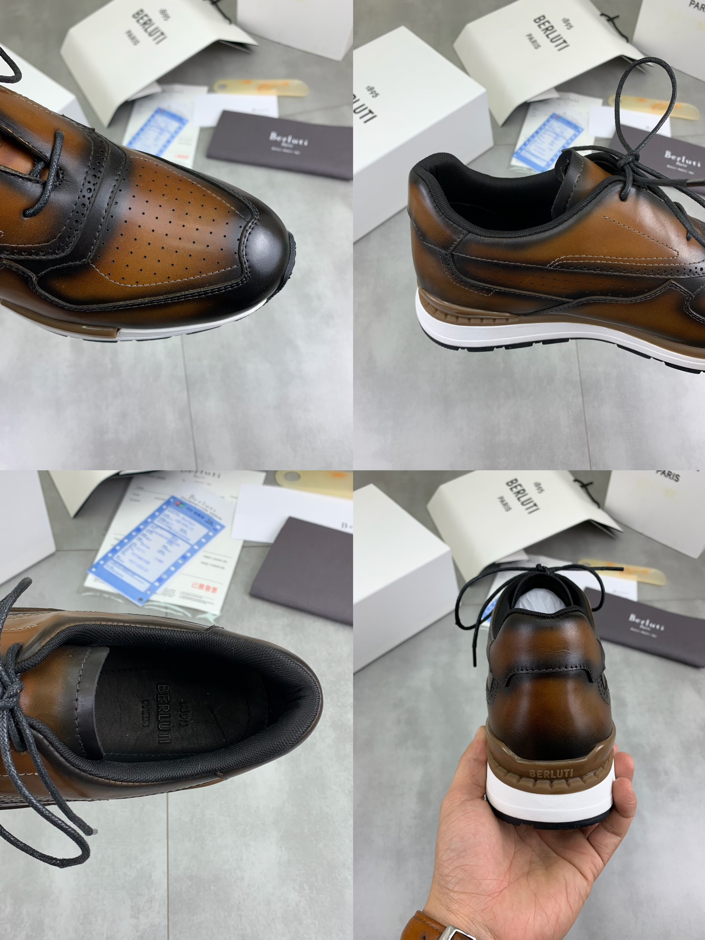 Precio de fábrica P420 versión superior Berluti Bruti zapatos de los hombres deportivos y casuales d