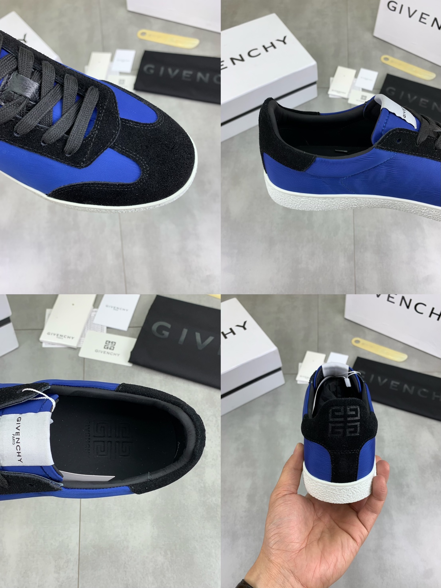 Givenchy Men's Blue & Black Leather Low-Top Sneakers, Size 38-44 10 i1741631208904 2987 0 8