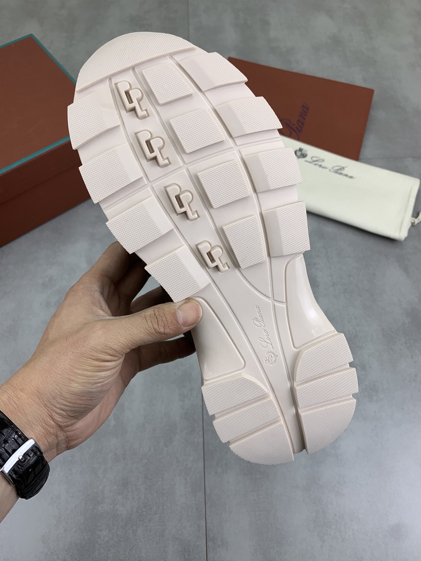 Loro Piana Men's Sanded Calfskin and Smooth Leather Sneakers 9 i1742312311679 5085 0 7