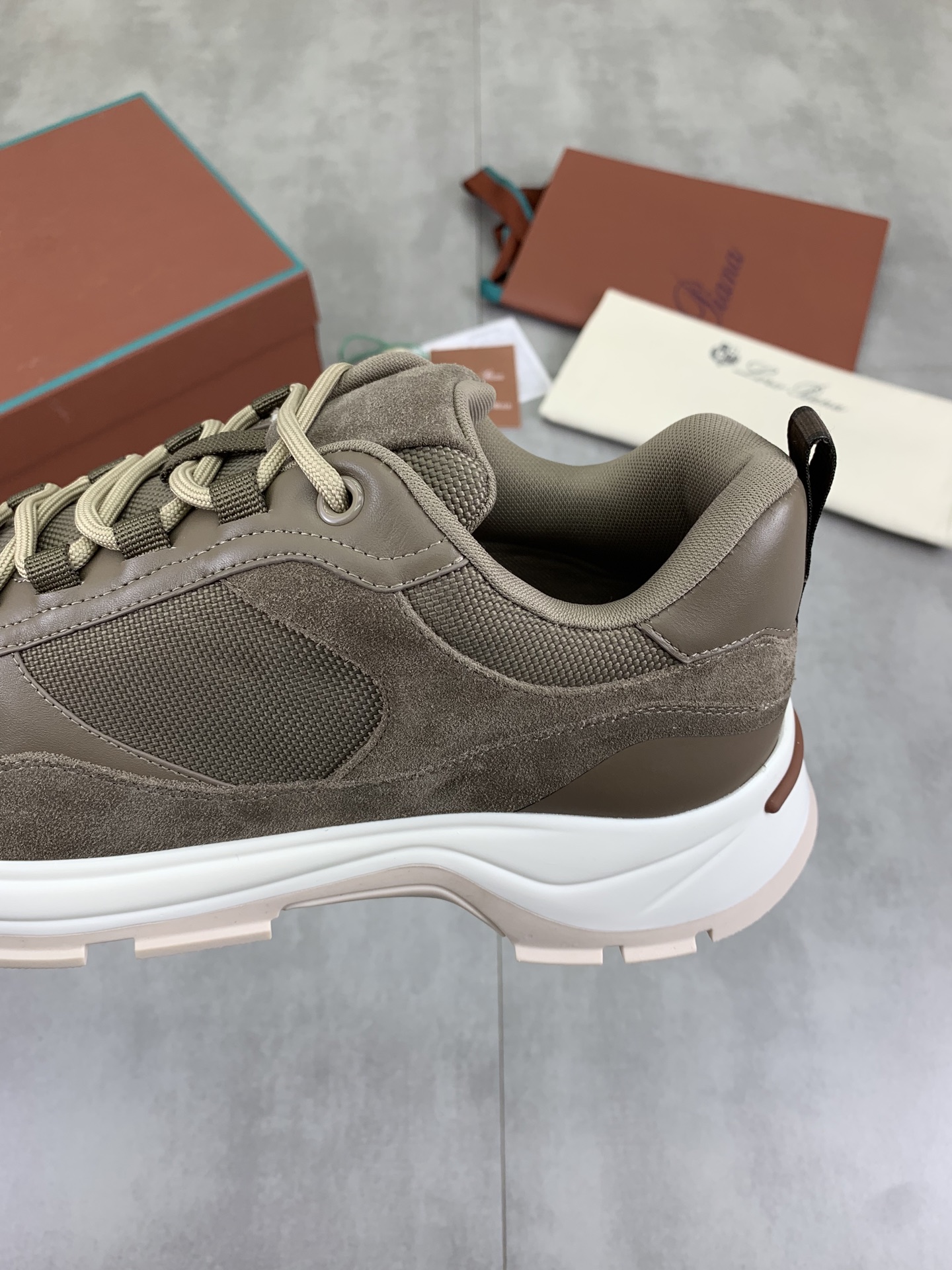 Loro Piana Men's Sanded Calfskin and Smooth Leather Sneakers 8 i1742312311784 5825 0 6