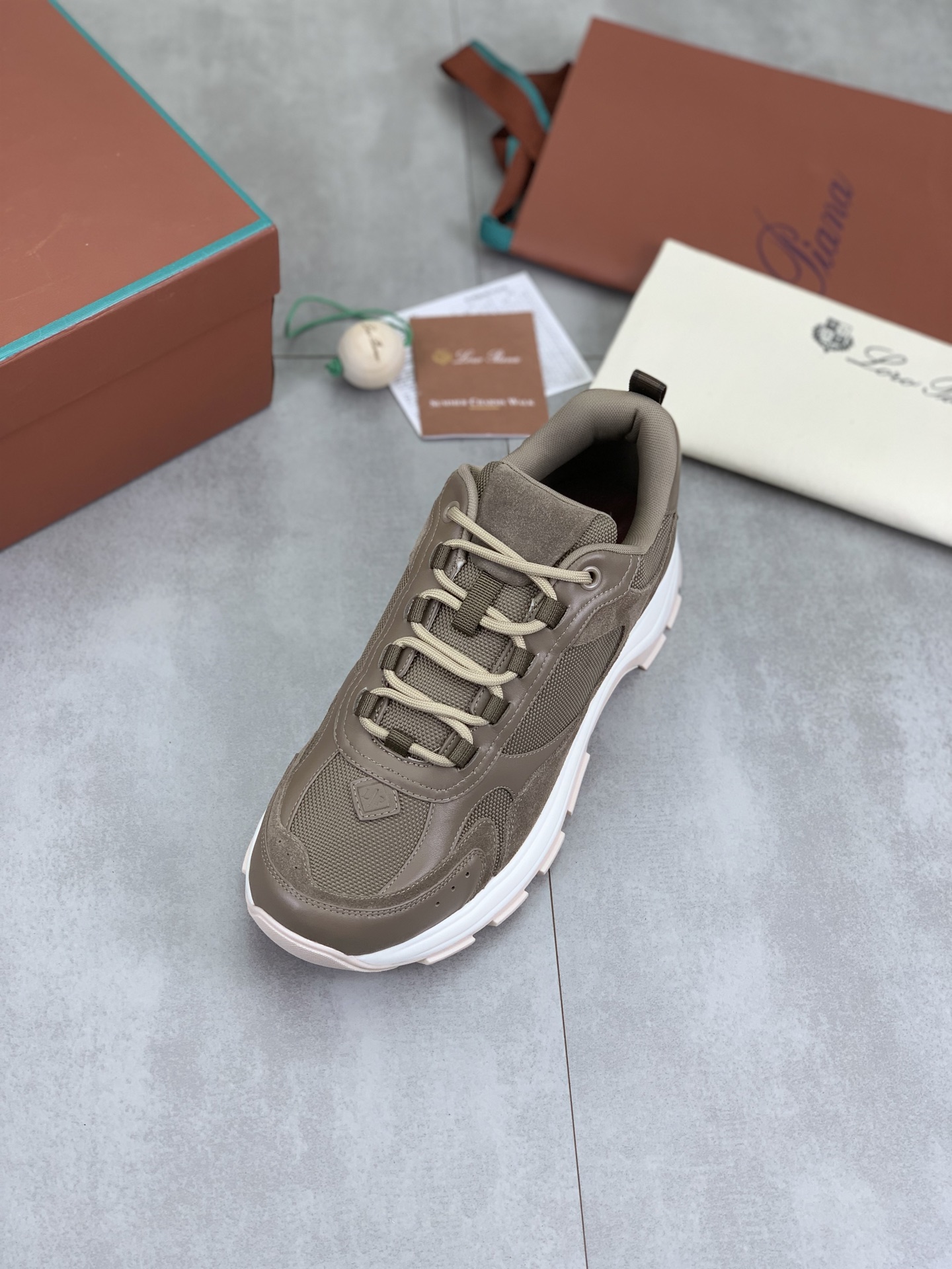 Loro Piana Men's Sanded Calfskin and Smooth Leather Sneakers 5 i1742312313148 2593 0 3