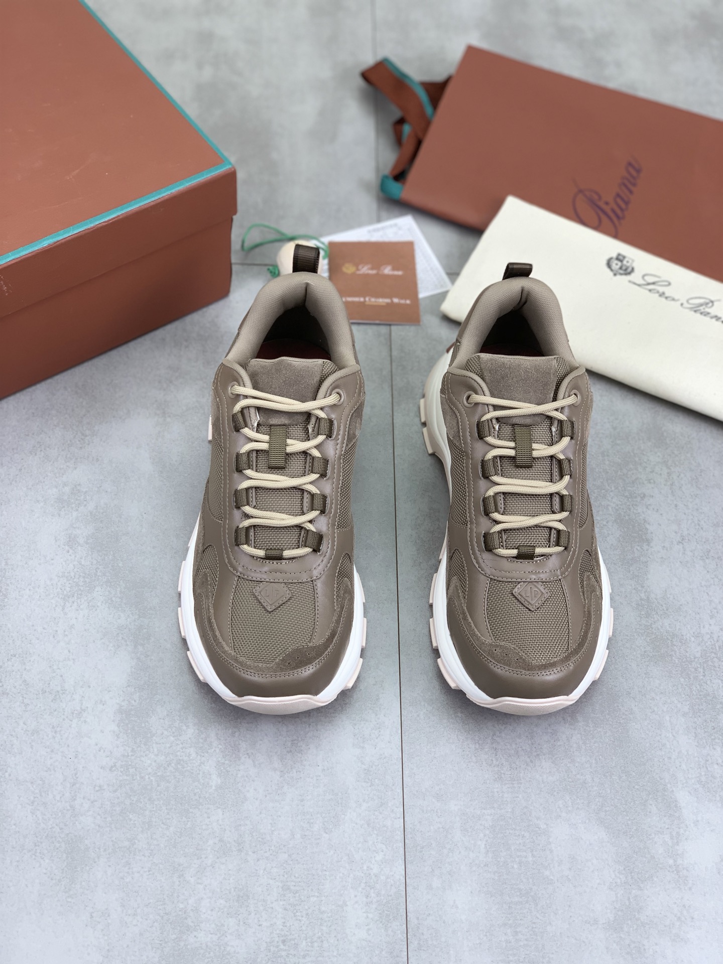 Loro Piana Men's Sanded Calfskin and Smooth Leather Sneakers 3 i1742312314056 9392 0 1