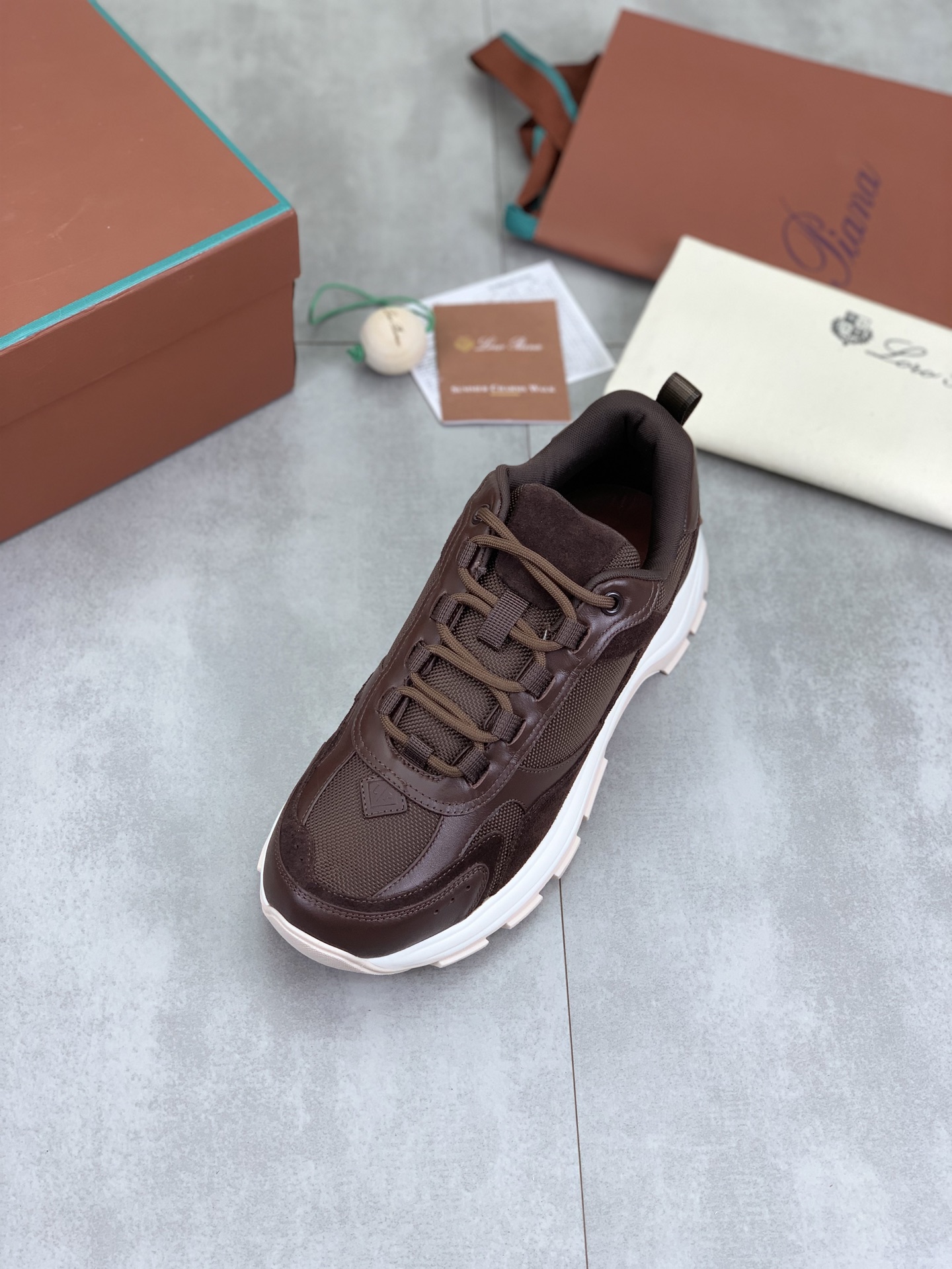 Loro Piana Men's Brown Suede Leather Lace-Up Sneakers Size 39-45 5 i1742312374208 6768 0 3