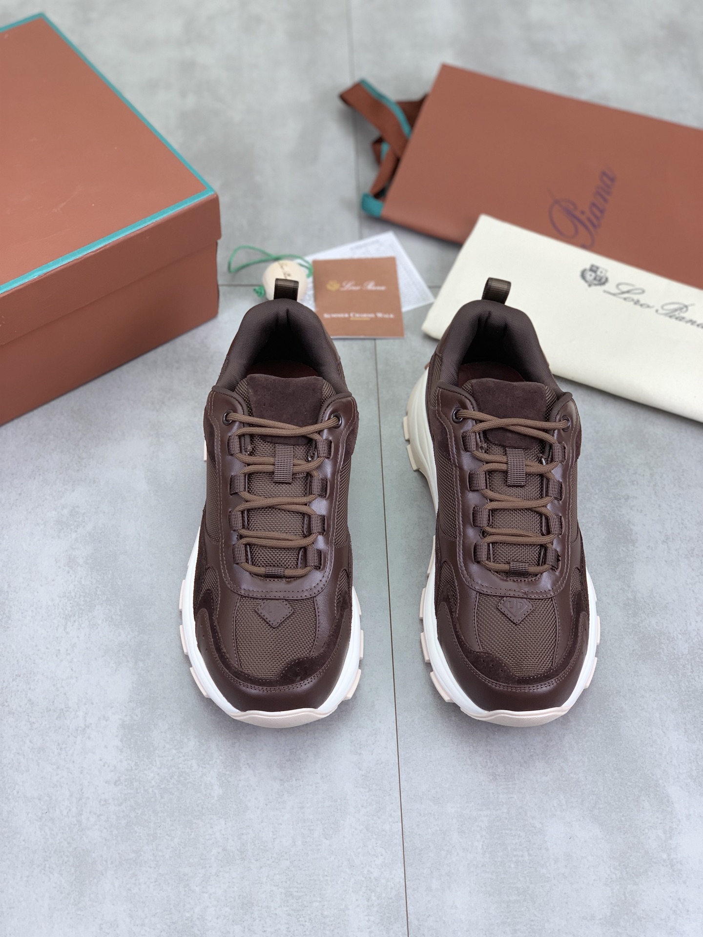 Loro Piana Men's Brown Suede Leather Lace-Up Sneakers Size 39-45 3 i1742312375751 6734 0 1