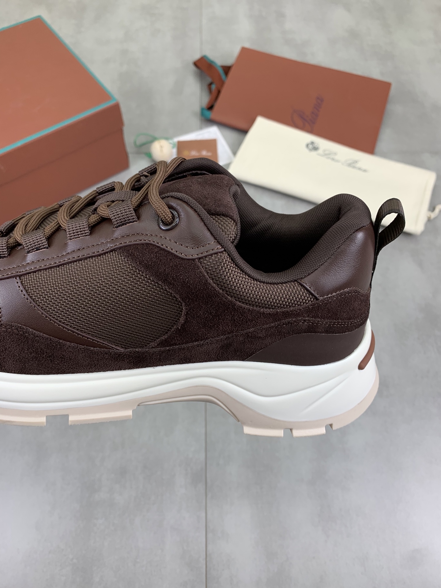 Loro Piana Men's Brown Suede Leather Lace-Up Sneakers Size 39-45 8 i1742312376790 1867 0 6
