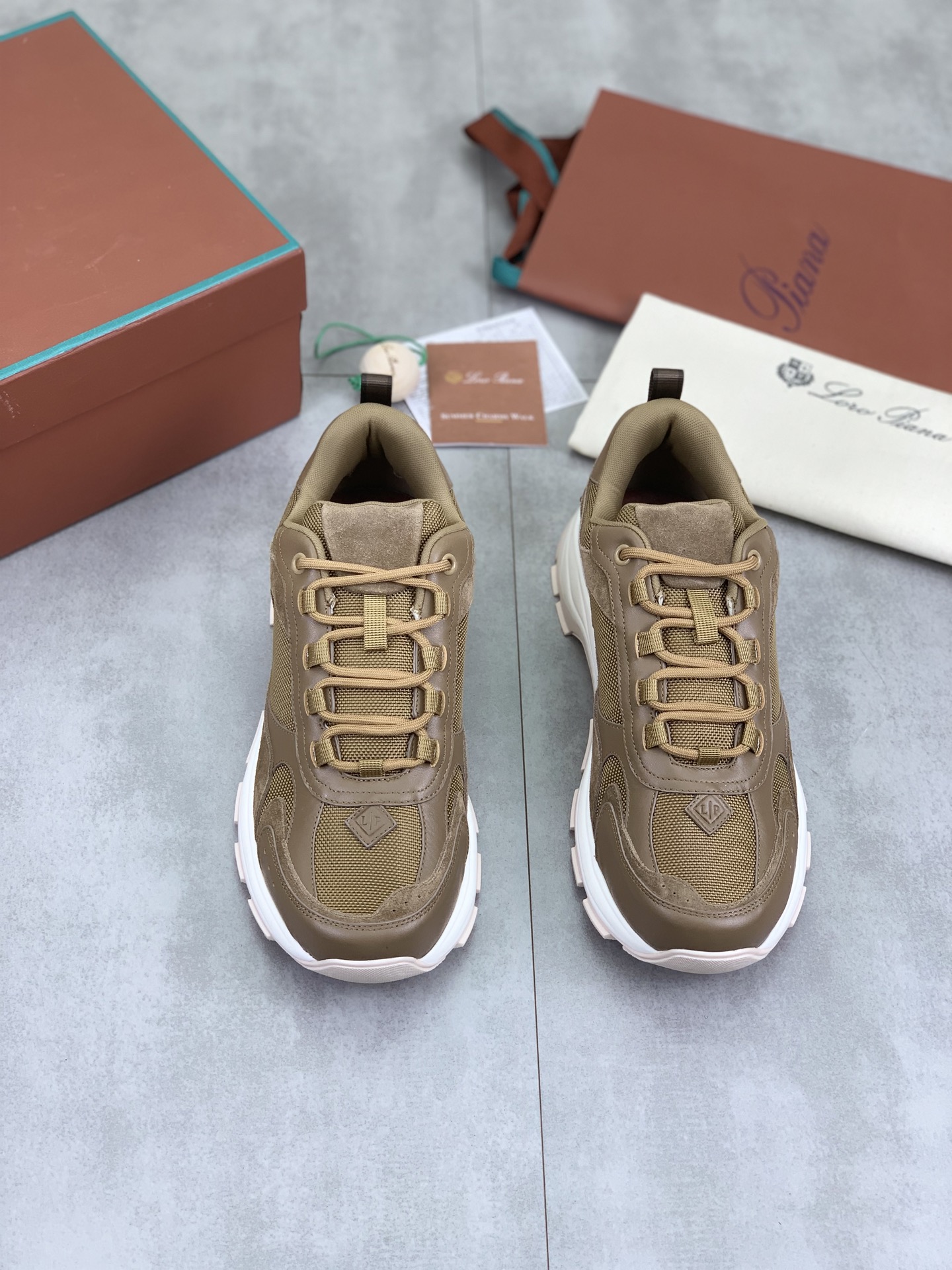 Loro Piana Men's Nubuck Leather and Mesh Sneakers - Hand-stitched & Durable 3 i1742312394626 2854 0 1