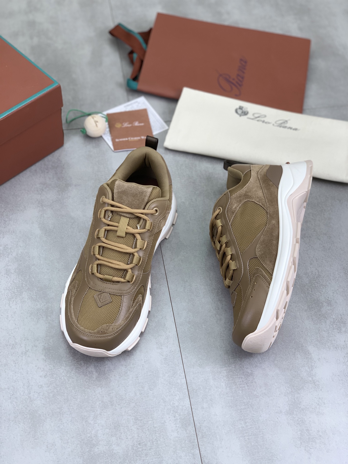 Loro Piana Men's Nubuck Leather and Mesh Sneakers - Hand-stitched & Durable 6 i1742312394723 871 0 4