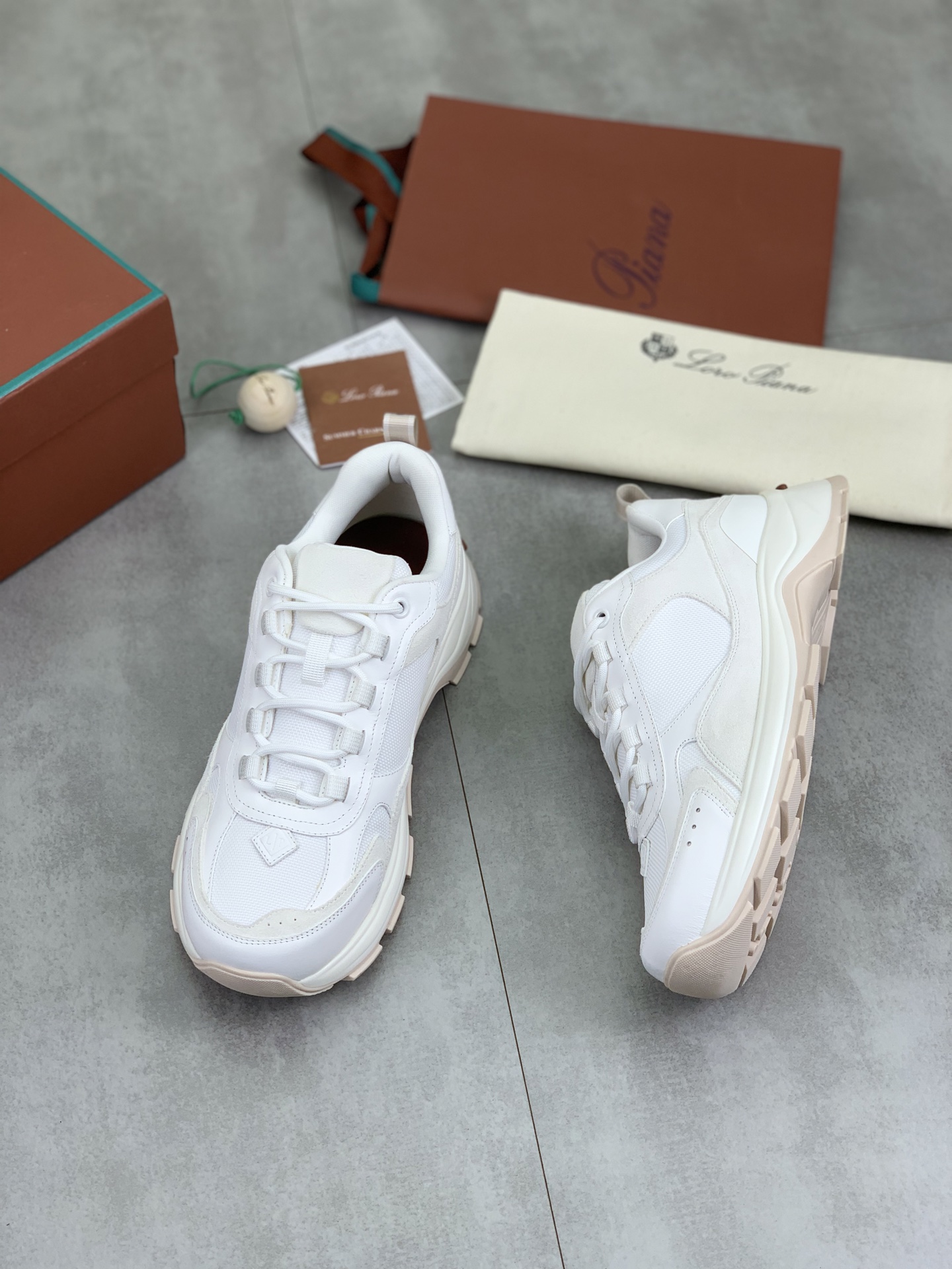 Loro Piana White Suede Leather Lace-Up Sneakers Size 39-44 EU 6 i1742312419863 3896 0 4