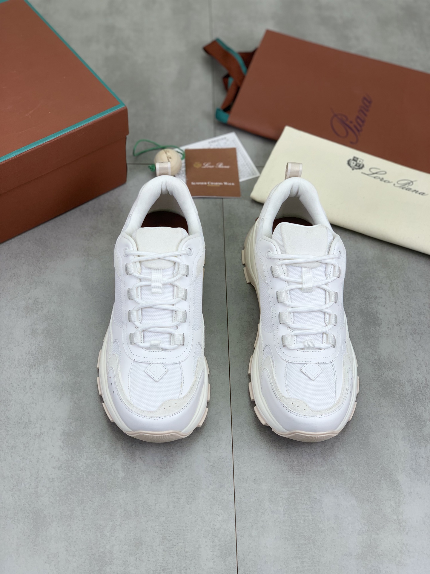 Loro Piana White Suede Leather Lace-Up Sneakers Size 39-44 EU 3 i1742312419984 5599 0 1