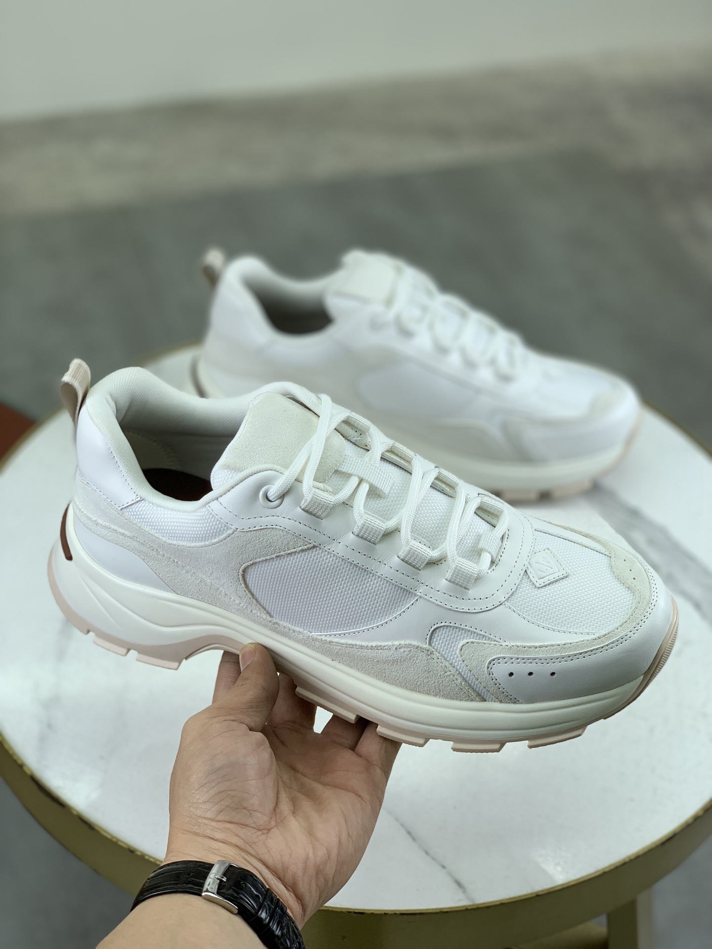 Loro Piana White Suede Leather Lace-Up Sneakers Size 39-44 EU 4 i1742312421129 8661 0 2