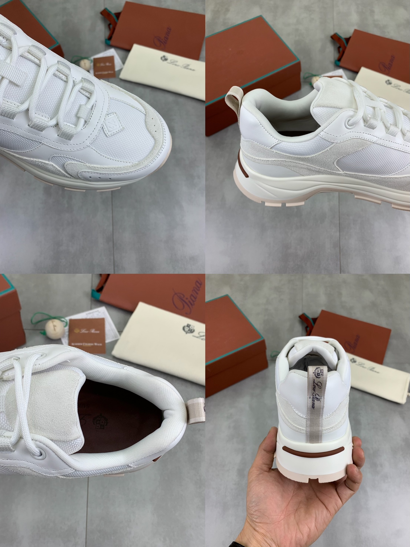 Loro Piana White Suede Leather Lace-Up Sneakers Size 39-44 EU 10 i1742312422257 1236 0 8