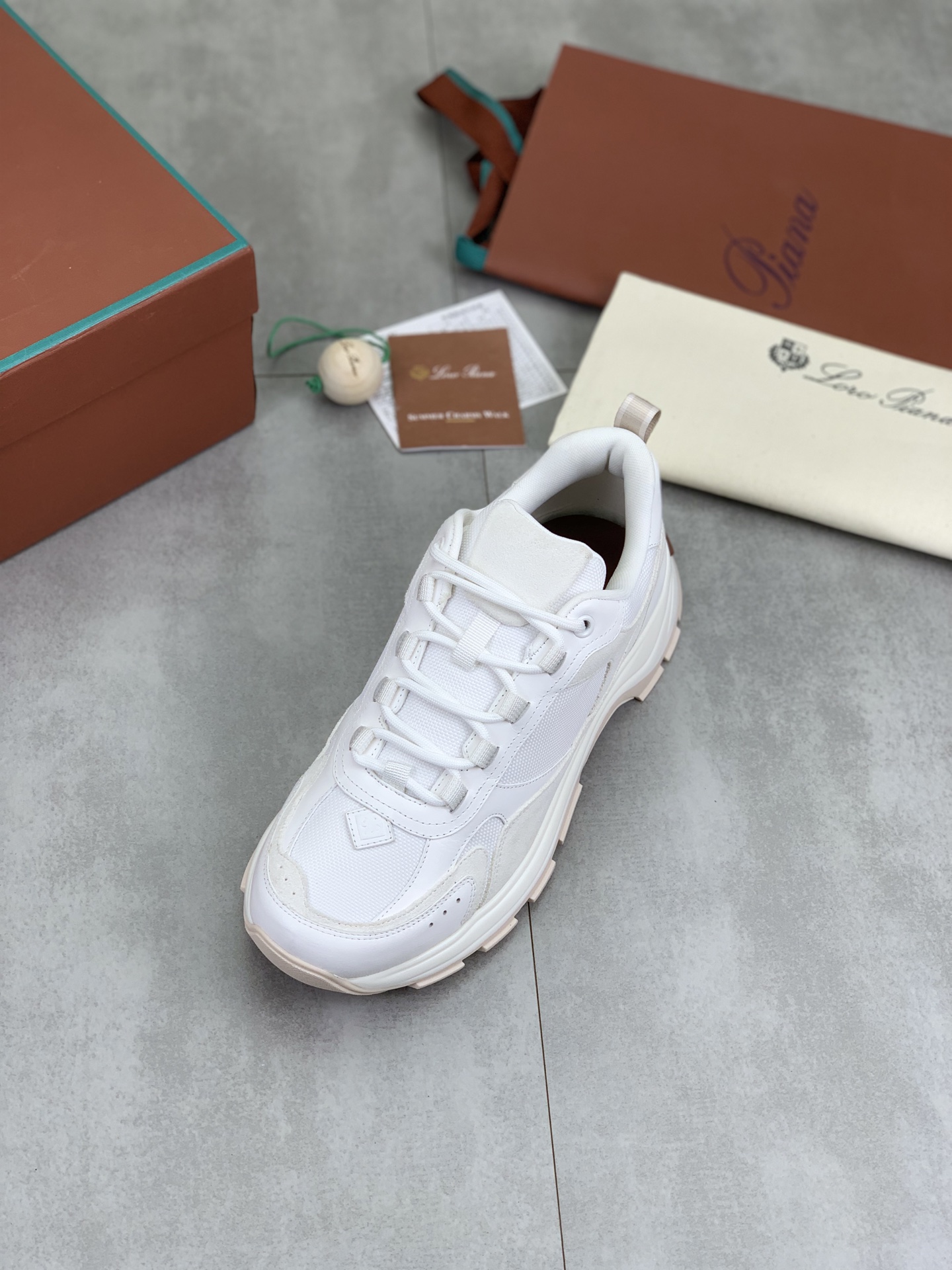 Loro Piana White Suede Leather Lace-Up Sneakers Size 39-44 EU 5 i1742312422401 2422 0 3