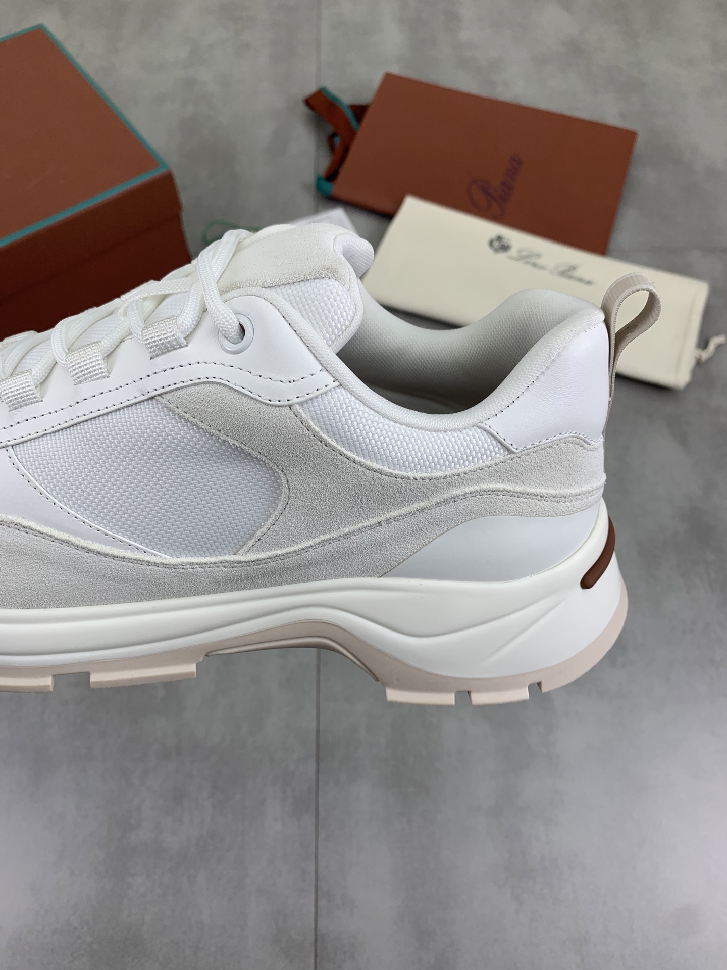 Loro Piana White Suede Leather Lace-Up Sneakers Size 39-44 EU 8 i1742312422523 5581 0 6