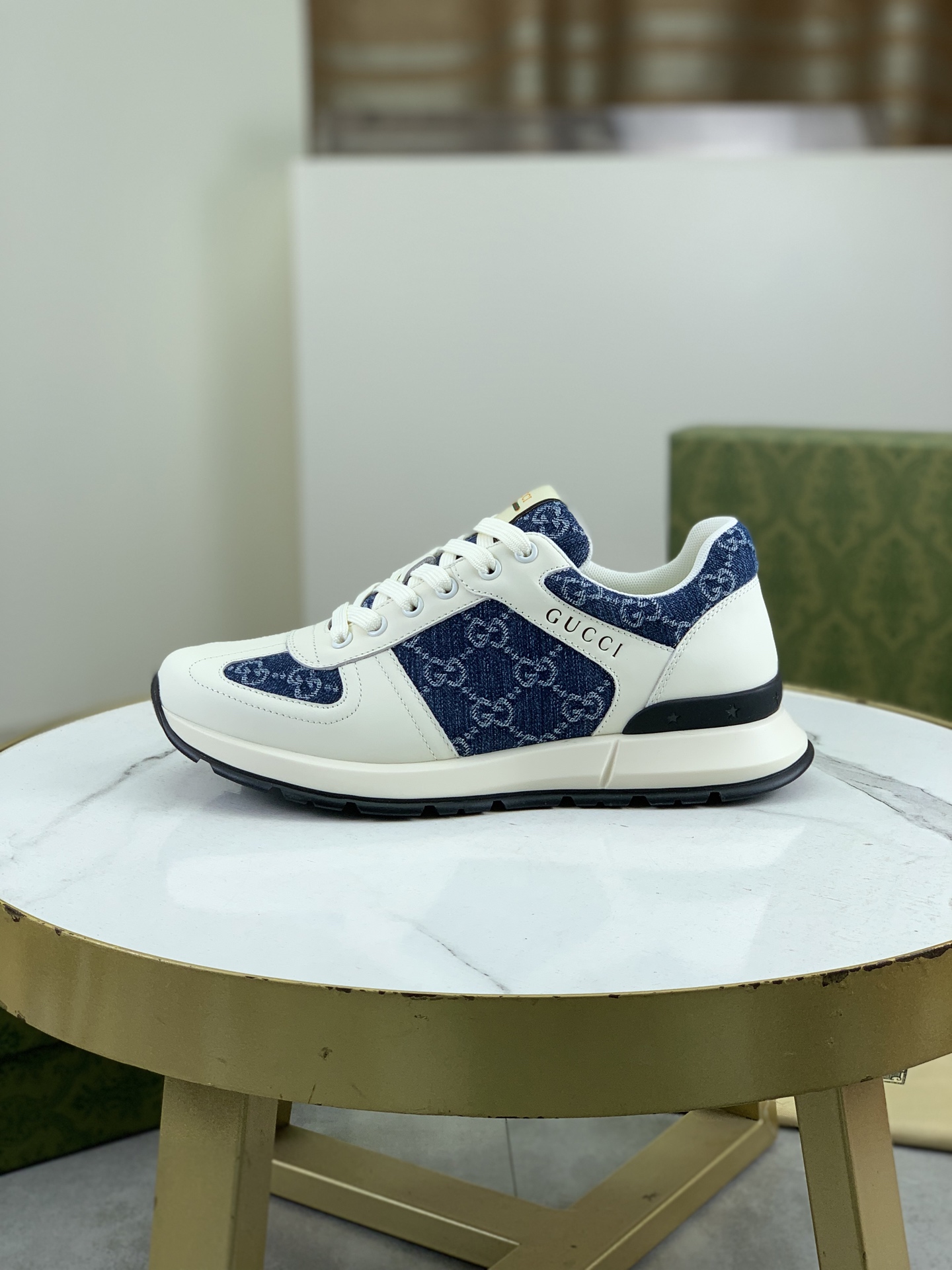 Gucci Men's White Leather and Denim Logo Sneakers Lace-up Size 39-44 2 i1742312537193 5273 0 0