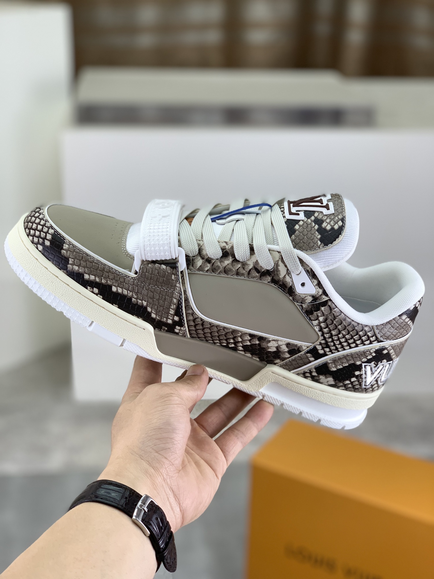 Louis Vuitton Python Embossed Leather High-Top Sneakers, Size 38-45 7 i1743269403804 540 0 5