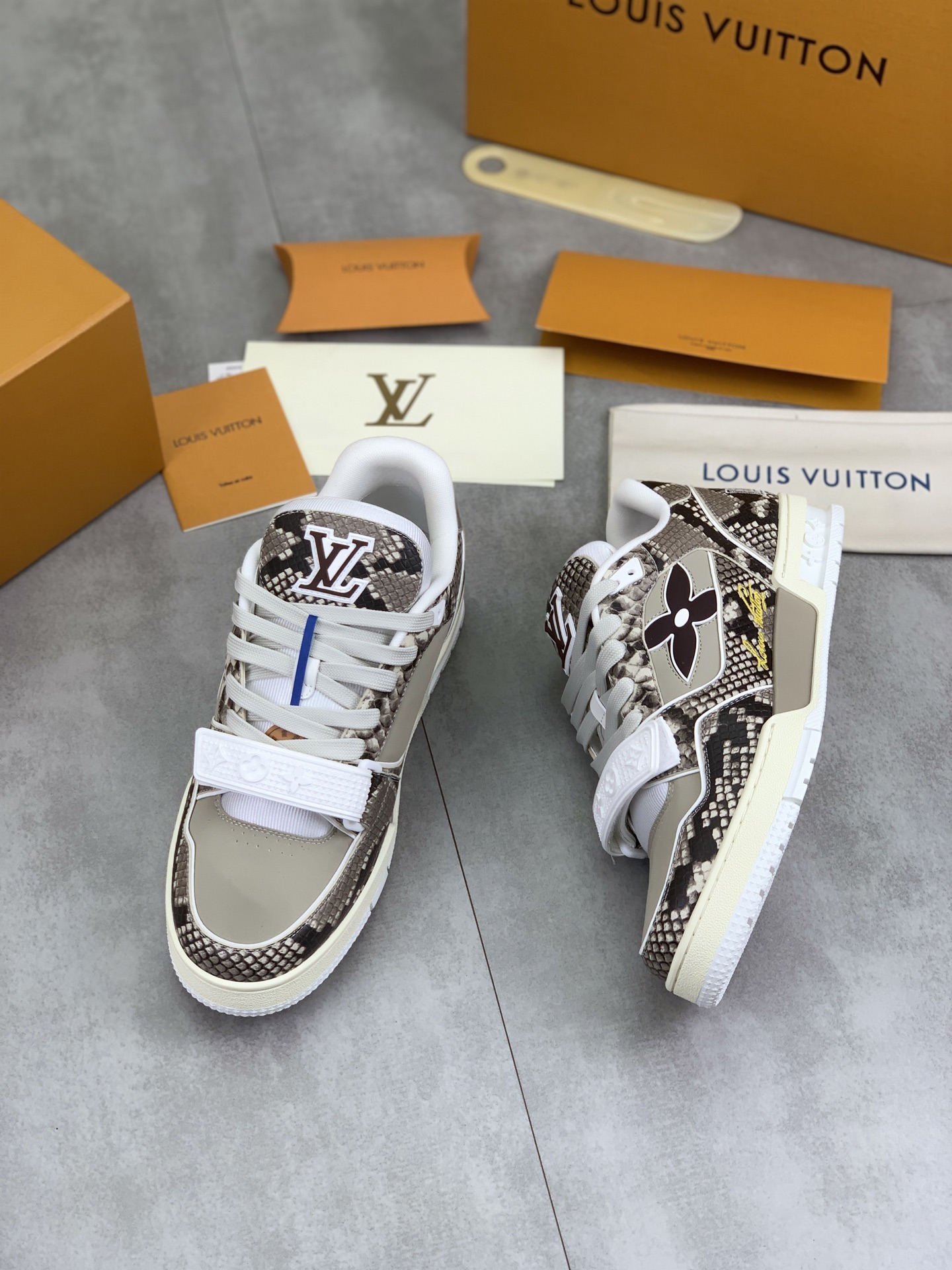 Louis Vuitton Python Embossed Leather High-Top Sneakers, Size 38-45 6 i1743269407463 1859 0 4