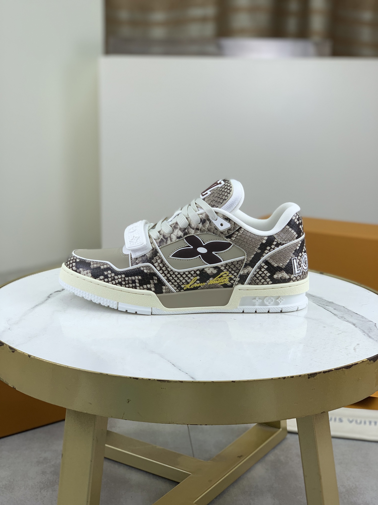 Louis Vuitton Python Embossed Leather High-Top Sneakers, Size 38-45 1 Louis Vuitton Python Embossed Leather High-Top Sneakers, Size 38-45
