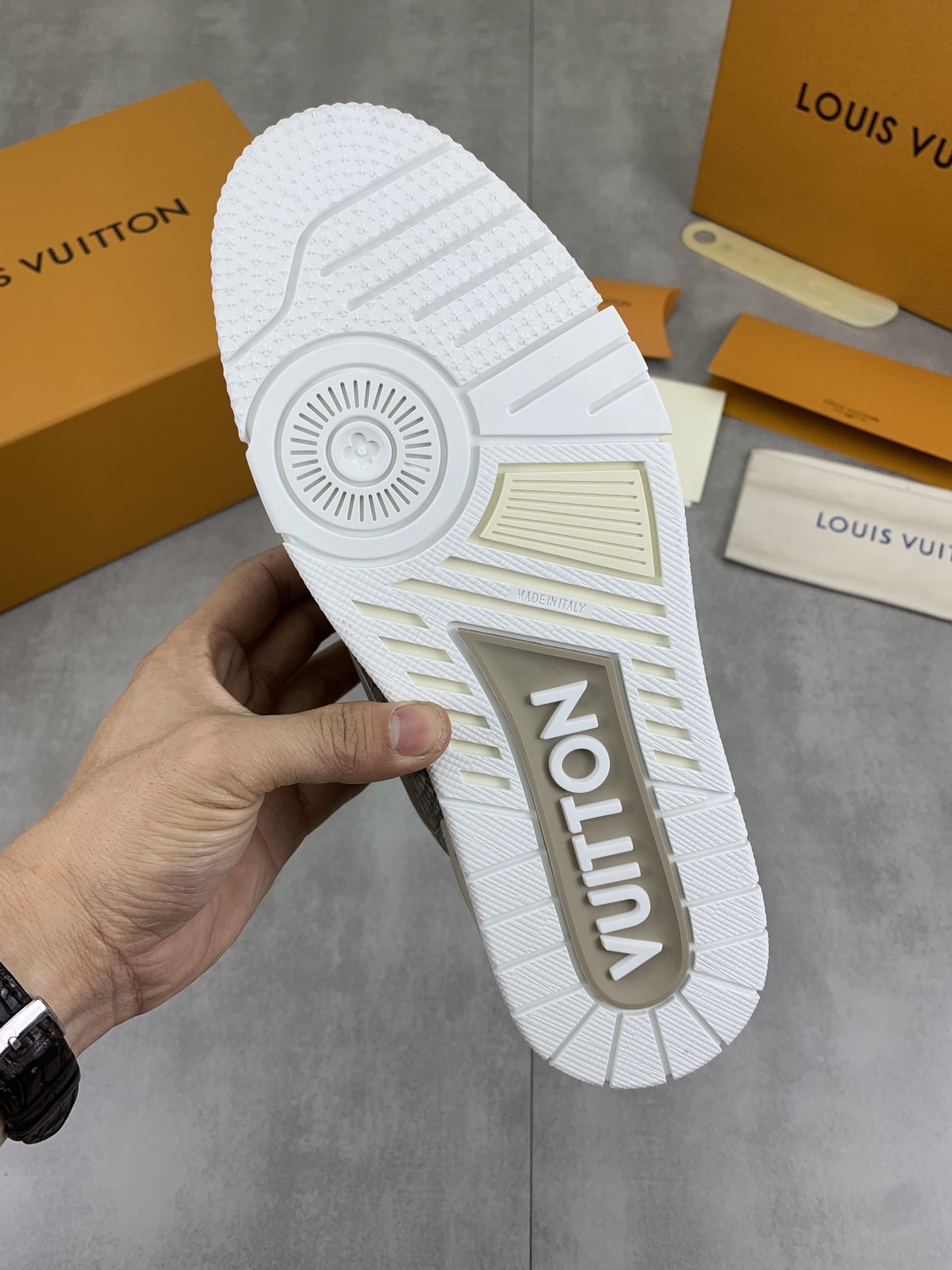 Louis Vuitton Python Embossed Leather High-Top Sneakers, Size 38-45 9 i1743269407556 7236 0 7