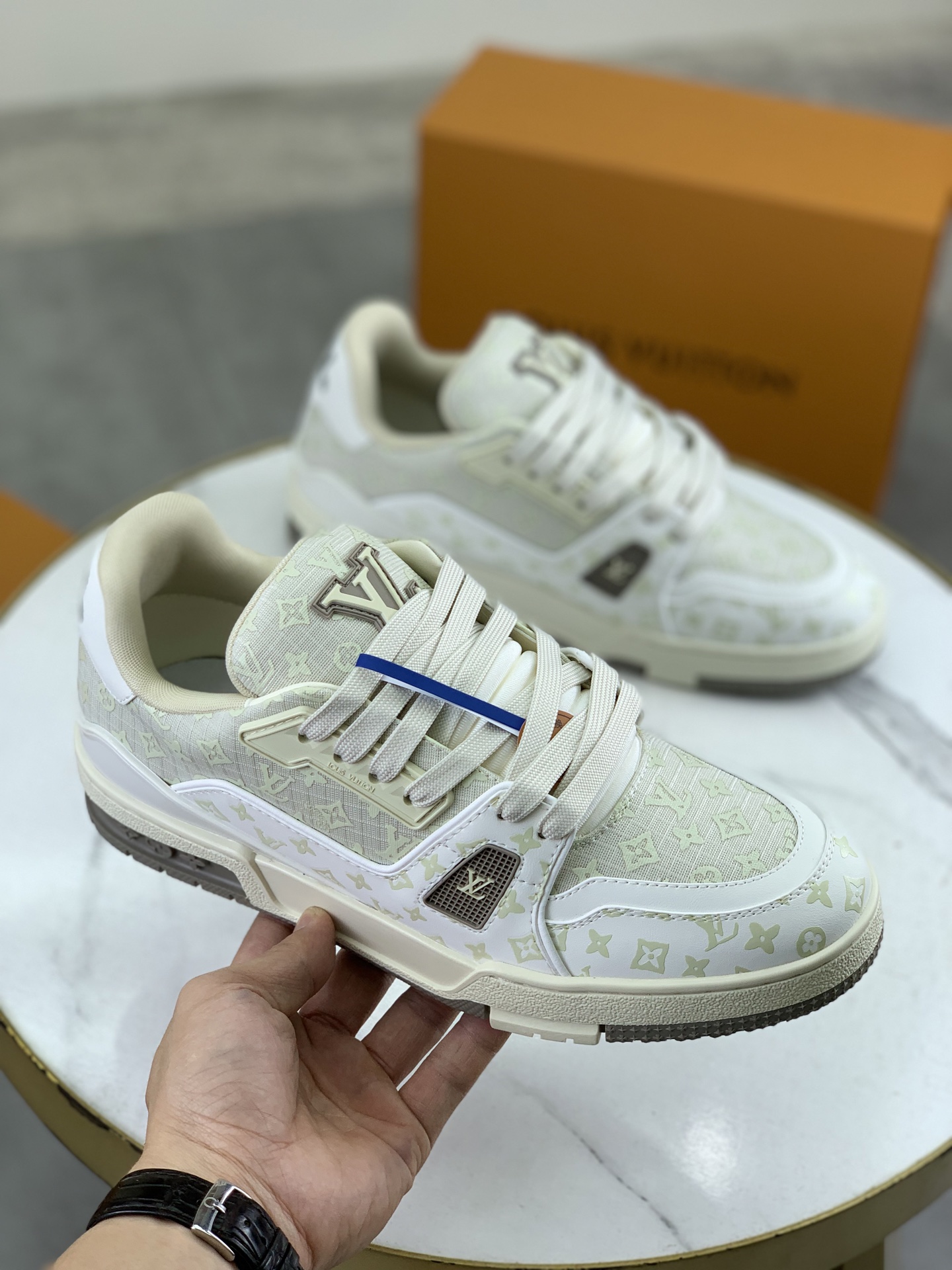 Louis Vuitton High-Top Sneakers in White Calfskin Leather, Size 38-45 4 i1743269451803 8525 0 2