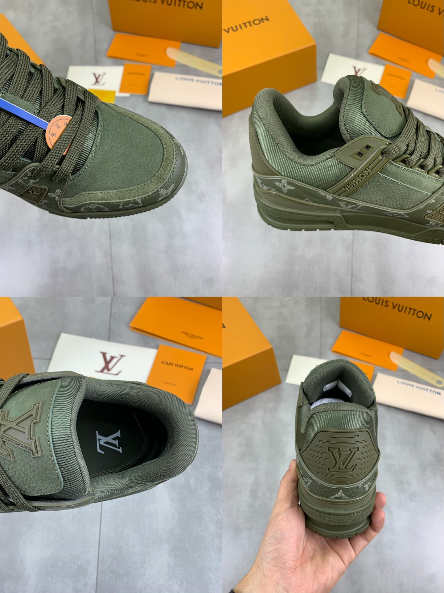 Louis Vuitton High-Top Sneakers in Olive Green Monogram Leather 10 i1743269522600 7649 0 8