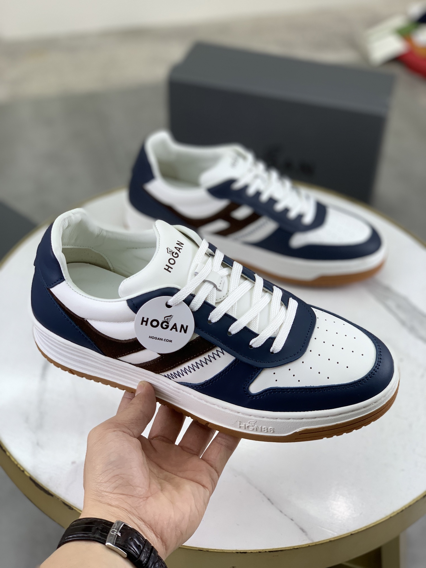 Hogan H630 Series Men's Sneakers with Leather and EVA Sole, Sizes 39-44 4 i1744215790851 184 0 2
