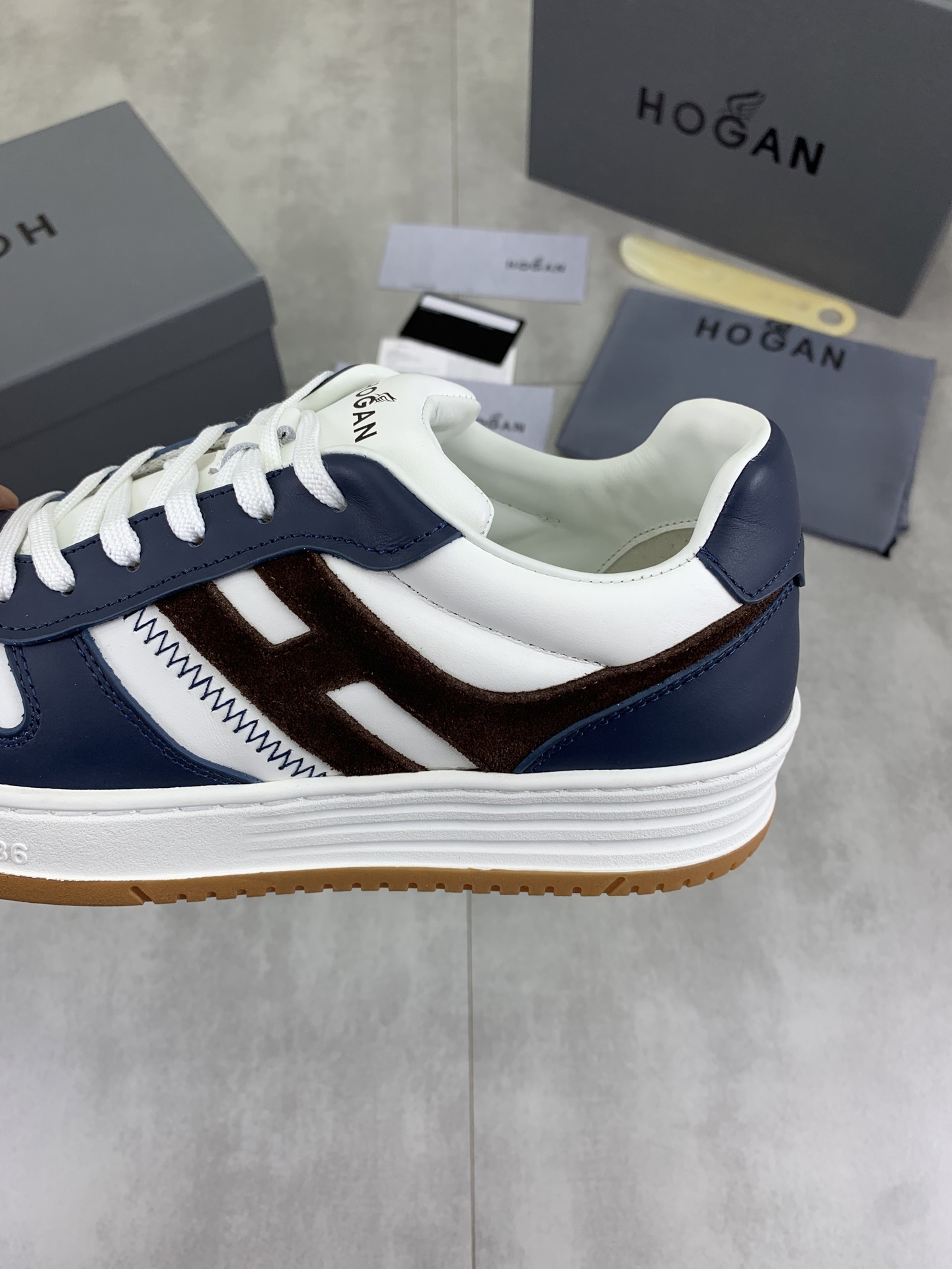 Hogan H630 Series Men's Sneakers with Leather and EVA Sole, Sizes 39-44 8 i1744215791112 9372 0 6