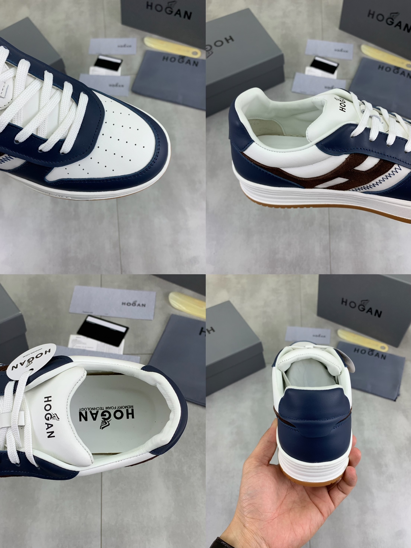 Hogan H630 Series Men's Sneakers with Leather and EVA Sole, Sizes 39-44 10 i1744215792643 3469 0 8