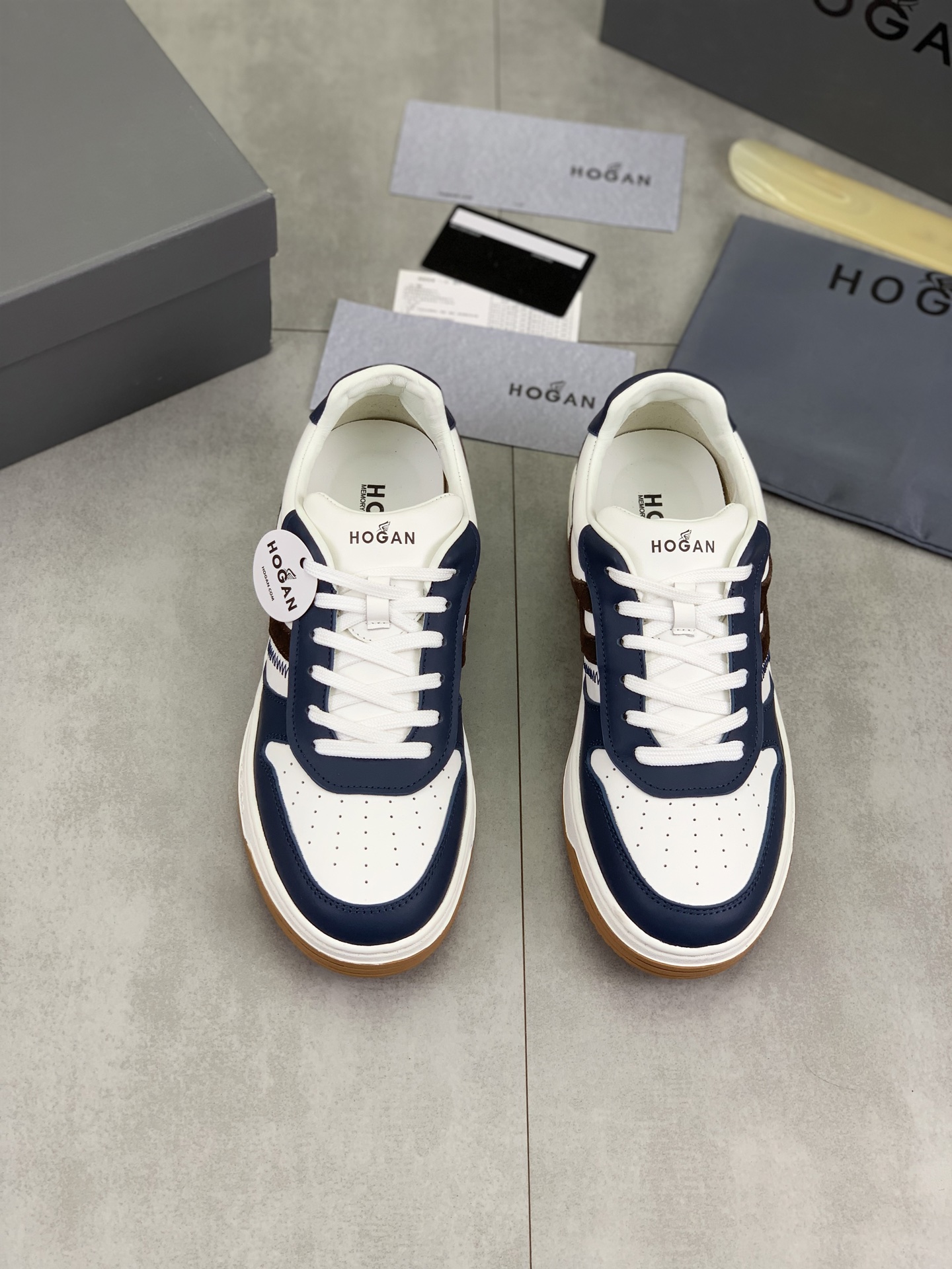 Hogan H630 Series Men's Sneakers with Leather and EVA Sole, Sizes 39-44 3 i1744215793327 9268 0 1