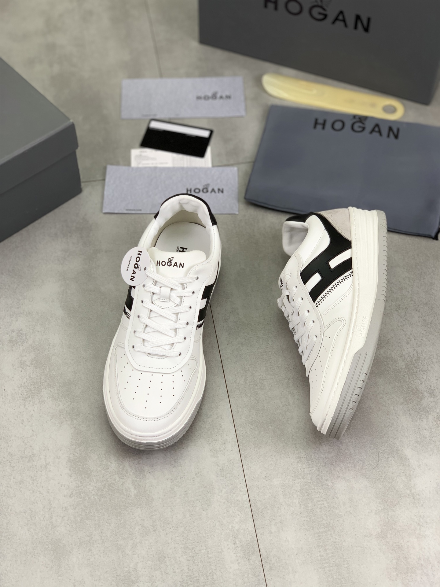 Hogan H630 Series Retro Sneakers with Leather, Comfortable EVA Sole, Sizes 39-44 6 i1744215882234 5772 0 4