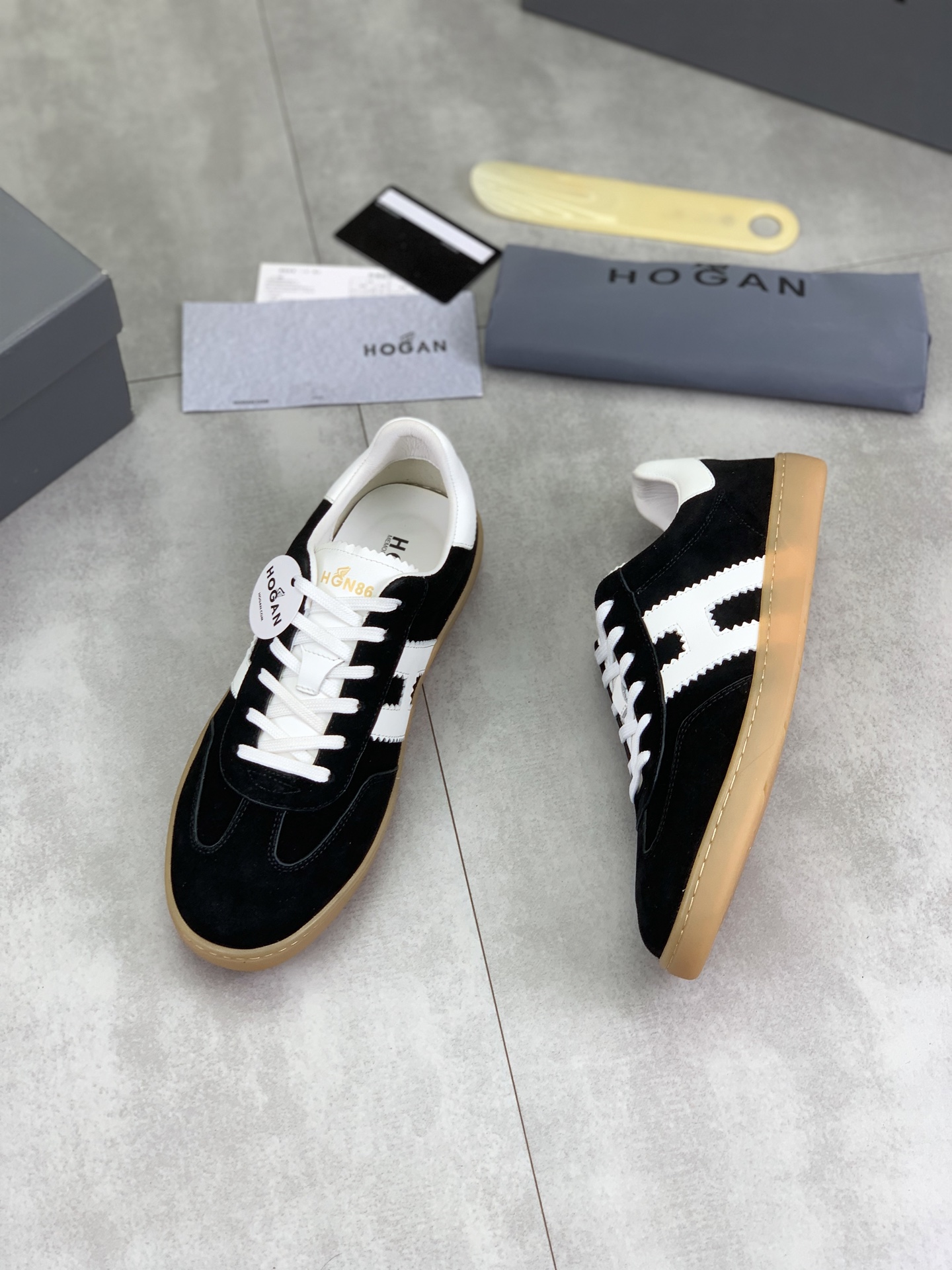 Hogan H630 Black Leather Sneakers with H Design Retro Fashion Urban Style 5 i1744216283662 3602 0 3
