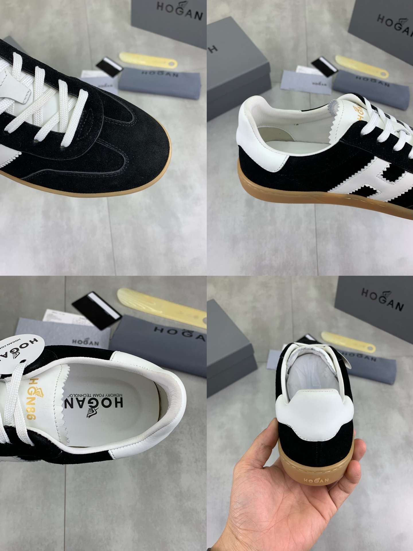 Hogan H630 Black Leather Sneakers with H Design Retro Fashion Urban Style 10 i1744216285070 655 0 8