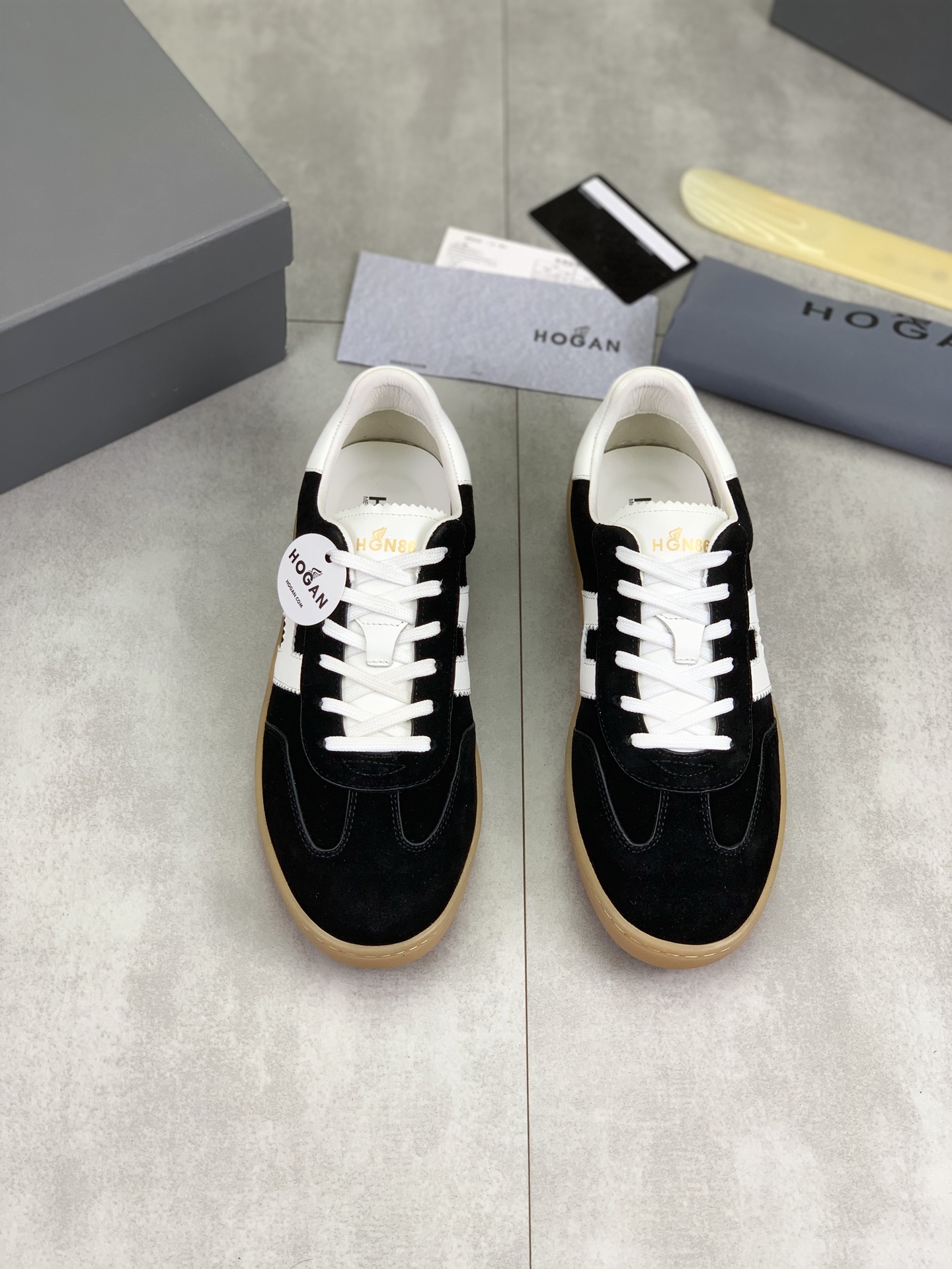 Hogan H630 Black Leather Sneakers with H Design Retro Fashion Urban Style 3 i1744216285511 9541 0 1