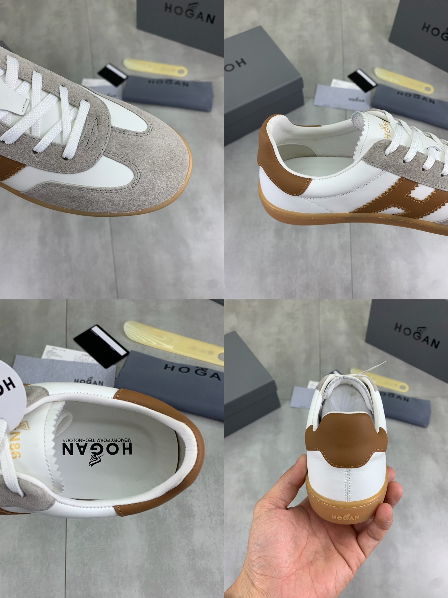 Hogan H630 Series Men's Leather Sneakers Retro Style with HGN86 Logo 10 i1744216305524 9096 0 8