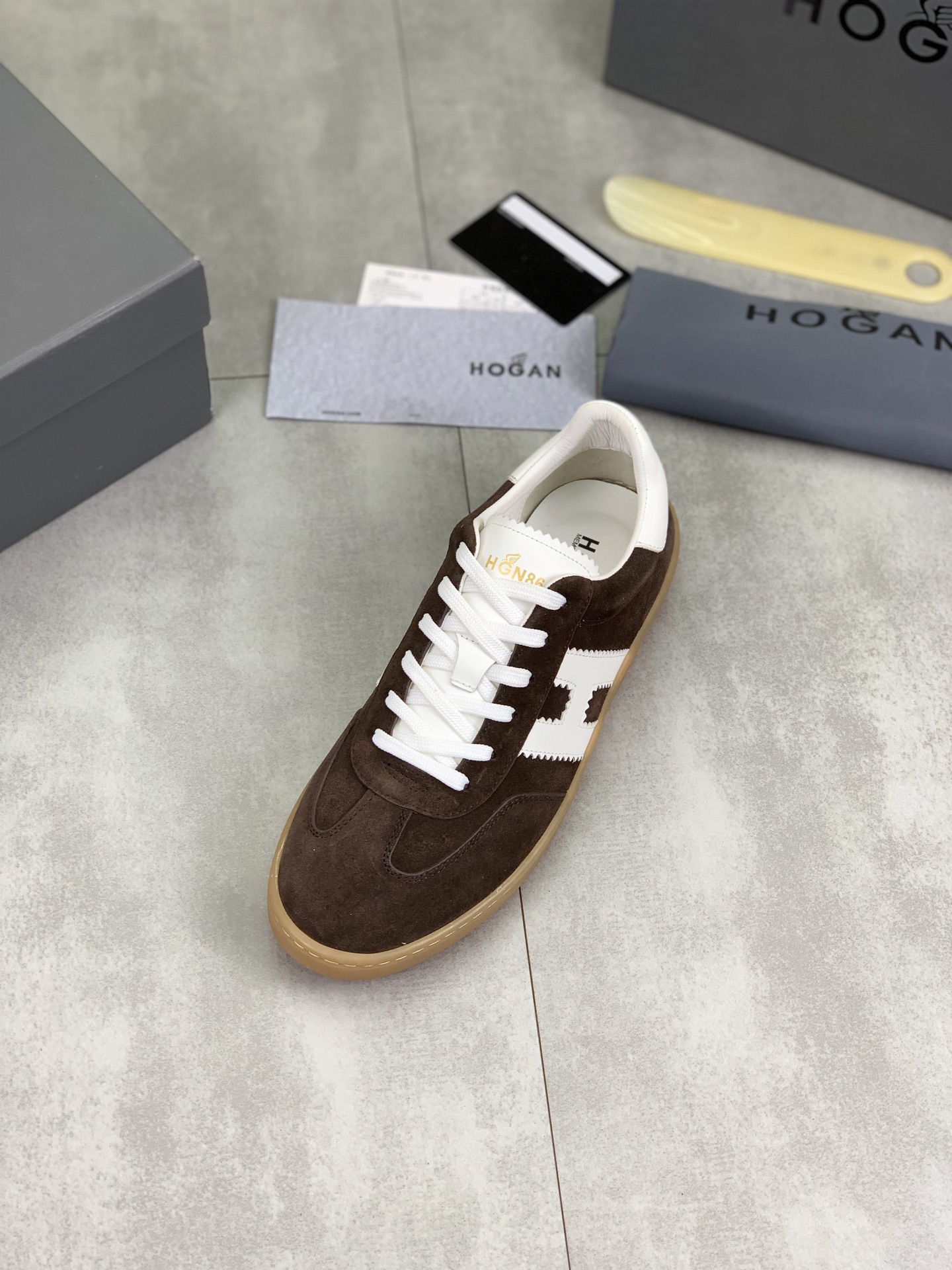 Hogan H630 Series Brown Leather Sneakers With 'H' Logo Size EU 39-44 5 i1744216332793 9562 0 3