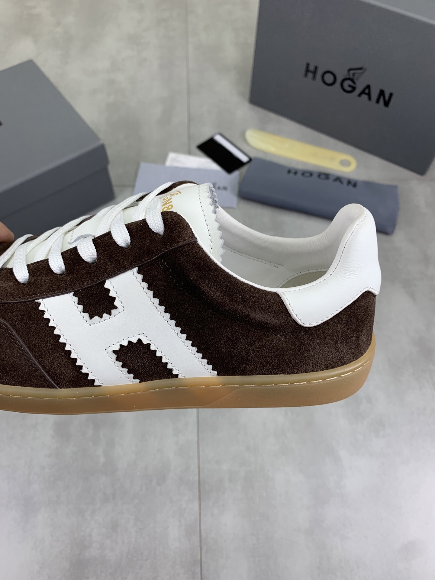 Hogan H630 Series Brown Leather Sneakers With 'H' Logo Size EU 39-44 8 i1744216332863 5008 0 6