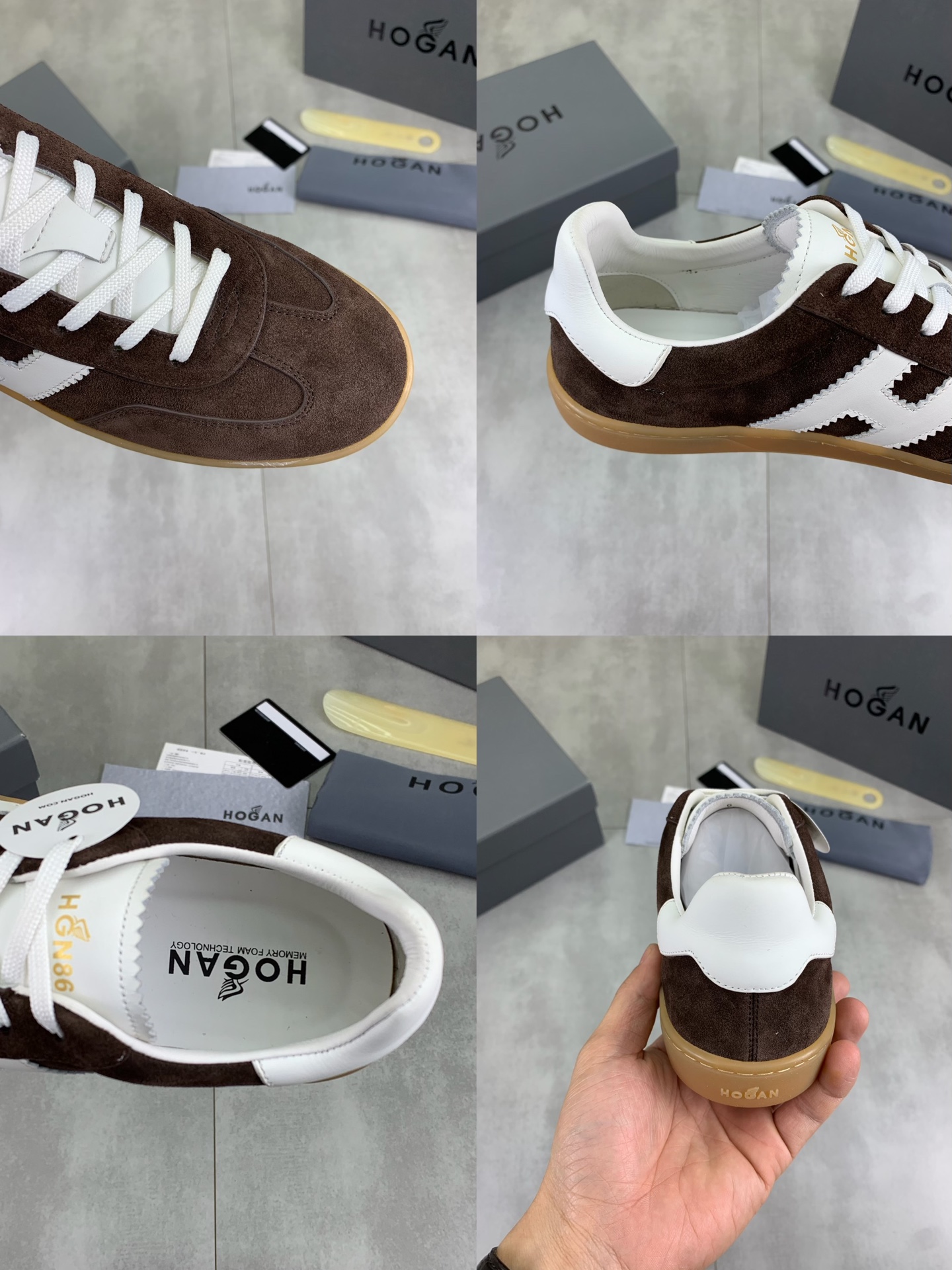 Hogan H630 Series Brown Leather Sneakers With 'H' Logo Size EU 39-44 10 i1744216335042 220 0 8
