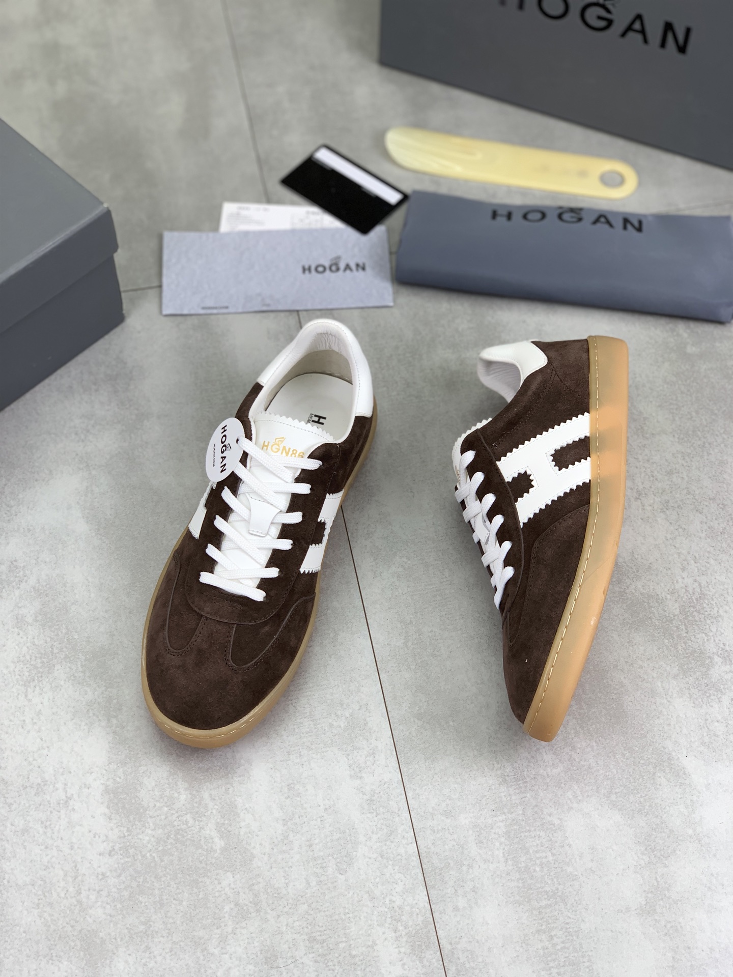 Hogan H630 Series Brown Leather Sneakers With 'H' Logo Size EU 39-44 6 i1744216335726 9662 0 4