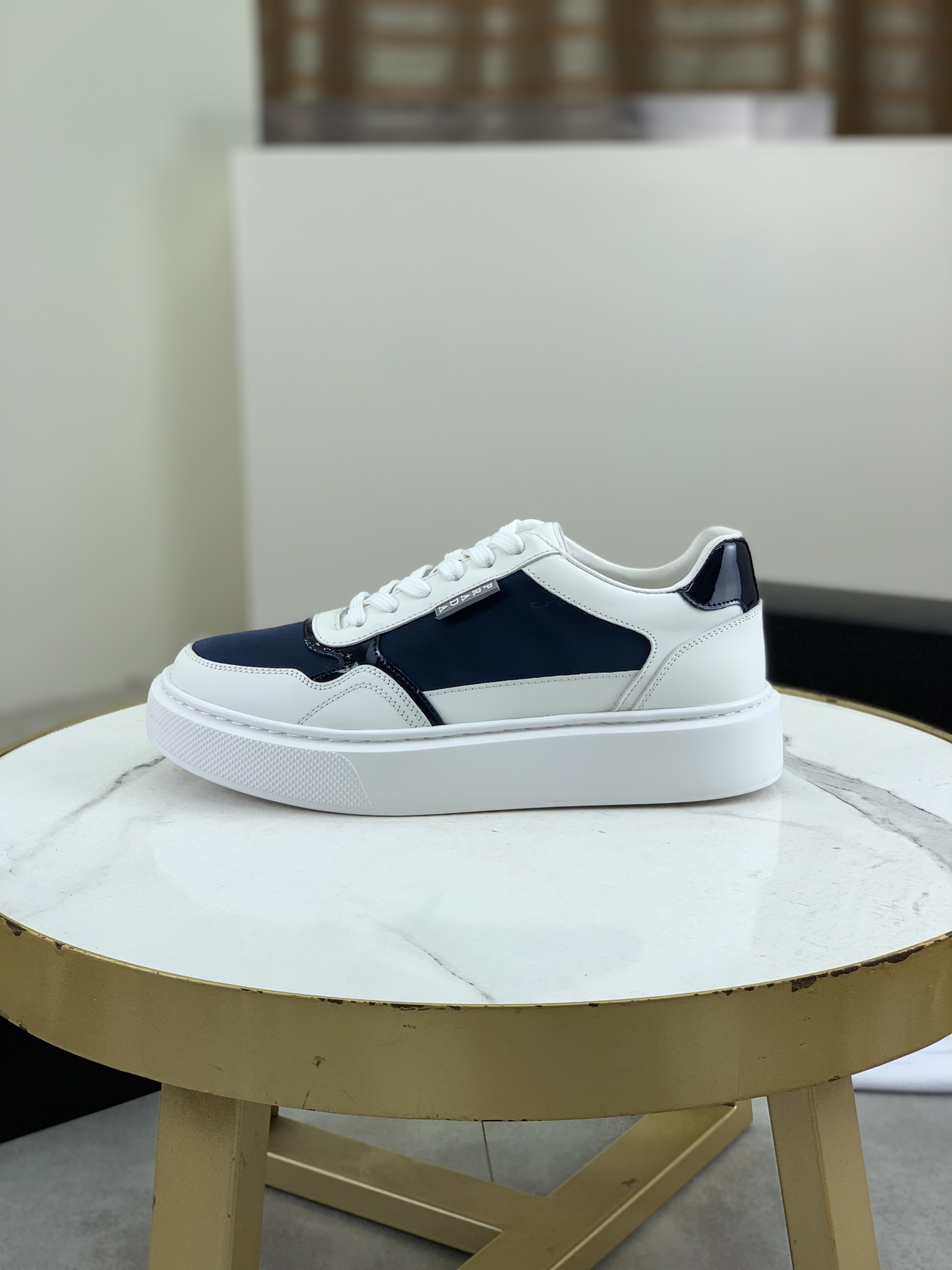 Prada Men's Leather Trim Low Top Sneaker, Classic Style, Breathable 1 Prada Men's Leather Trim Low Top Sneaker, Classic Style, Breathable