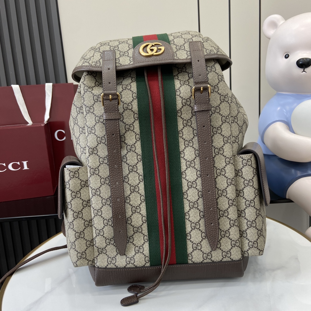 Рюкзак Gucci с монограммой и цветной полосой