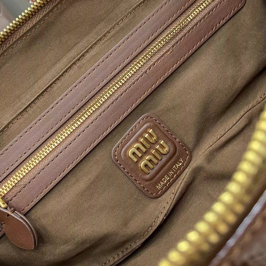 Miu Miu Beau Handbag: Retro Style, Modern Flair - Top Grain Leather, Brown 10 i1744915088 1494 0