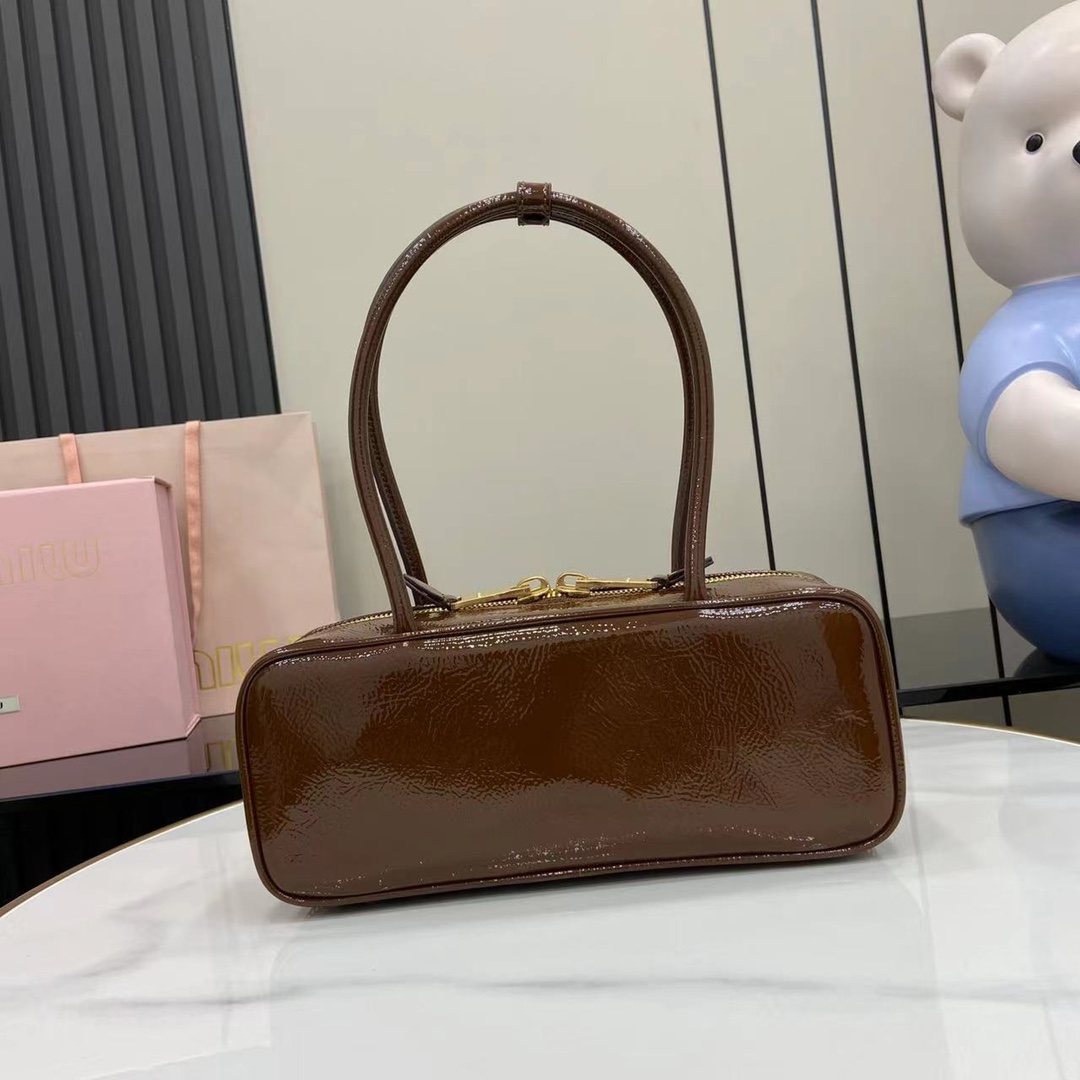 Miu Miu Beau Handbag: Retro Style, Modern Flair - Top Grain Leather, Brown 4 i1744915088 2036 0