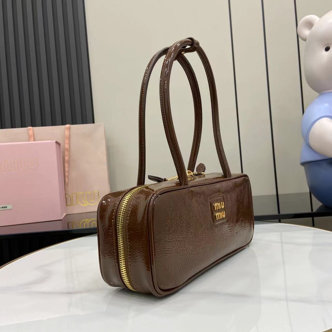 Miu Miu Beau Handbag: Retro Style, Modern Flair - Top Grain Leather, Brown 3 i1744915088 9230 0
