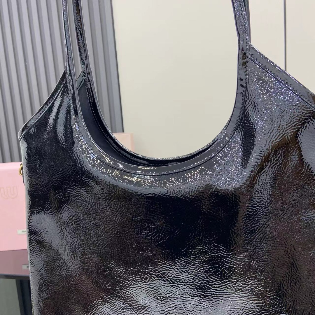 IVY Naplak Leather Tote Bag - Classic Style, Black Oil Wax Finish, 35x40cm 8 i1744915813 2997 6