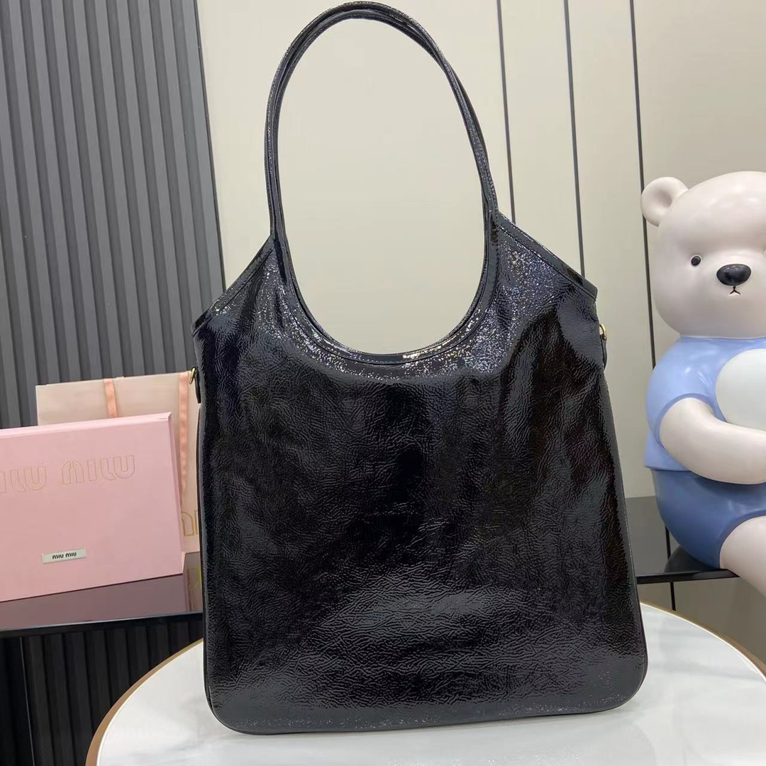 IVY Naplak Leather Tote Bag - Classic Style, Black Oil Wax Finish, 35x40cm 4 i1744915813 9089 3