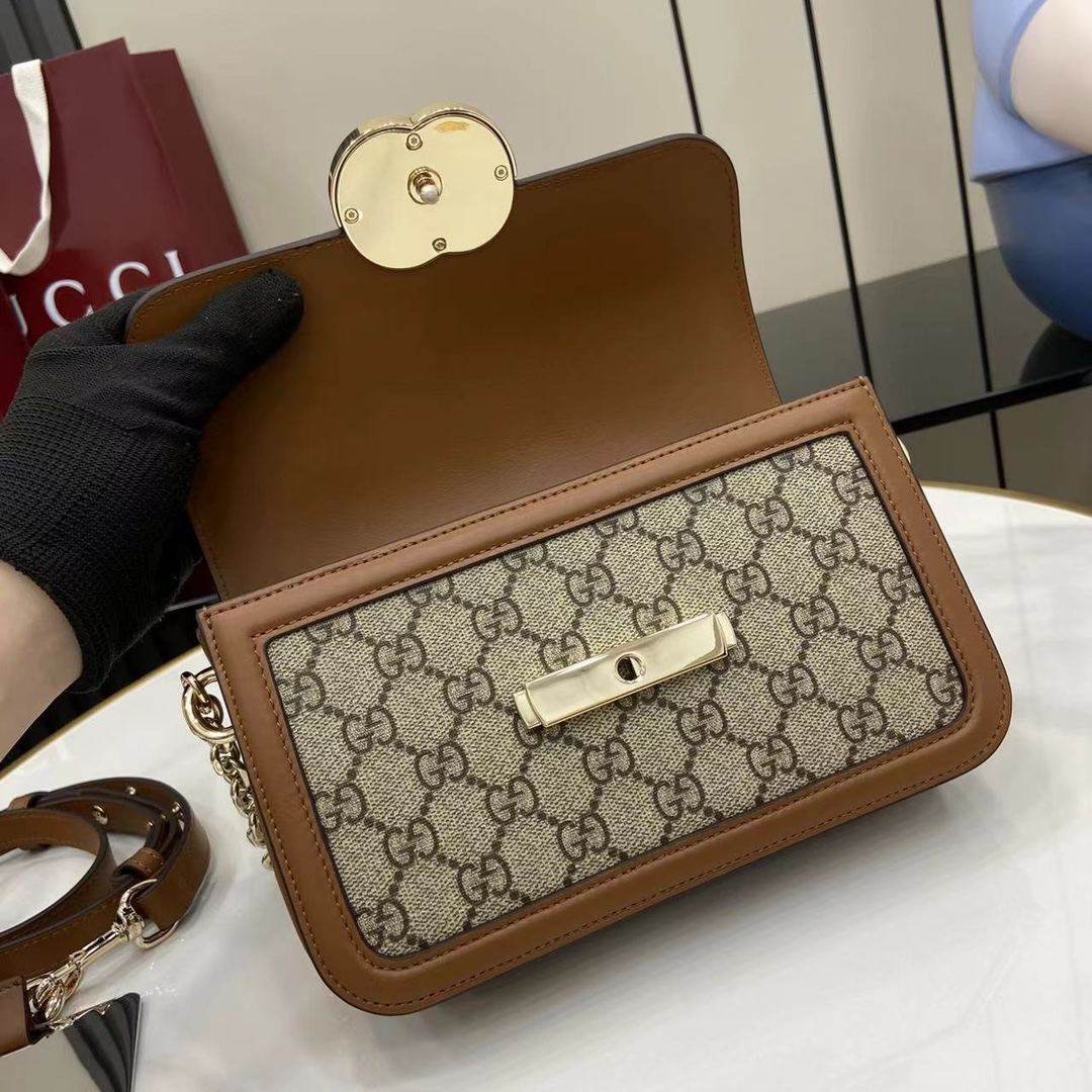 Gucci Go Monogram PVC Shoulder Bag with Chain Strap - Brown 8 i1745075304 1065 7