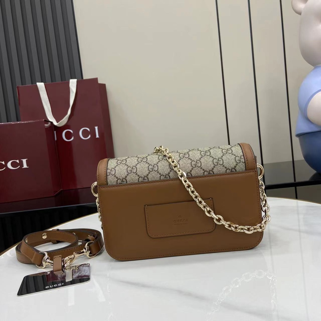 Gucci Go Monogram PVC Shoulder Bag with Chain Strap - Brown 4 i1745075304 2238 6