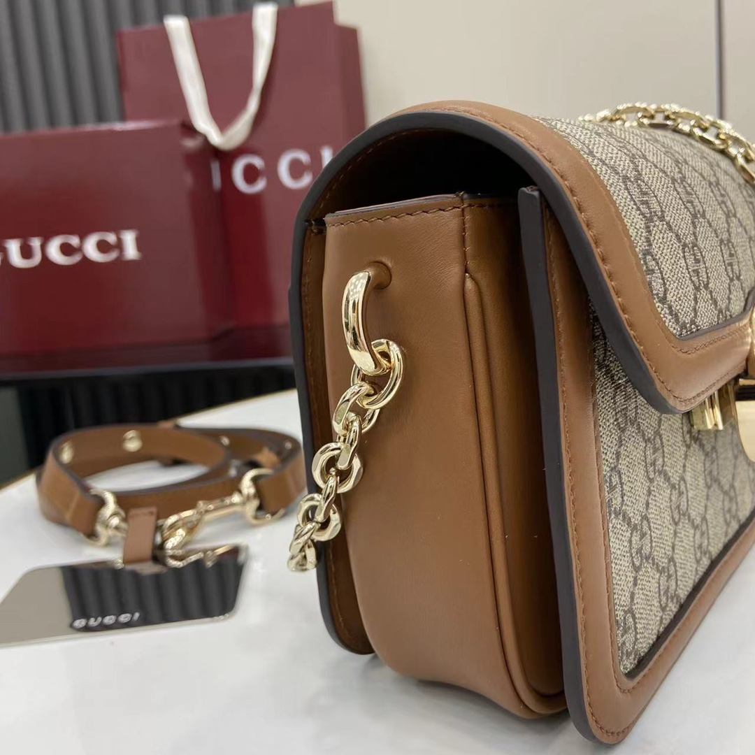 Gucci Go Monogram PVC Shoulder Bag with Chain Strap - Brown 7 i1745075306 8455 0